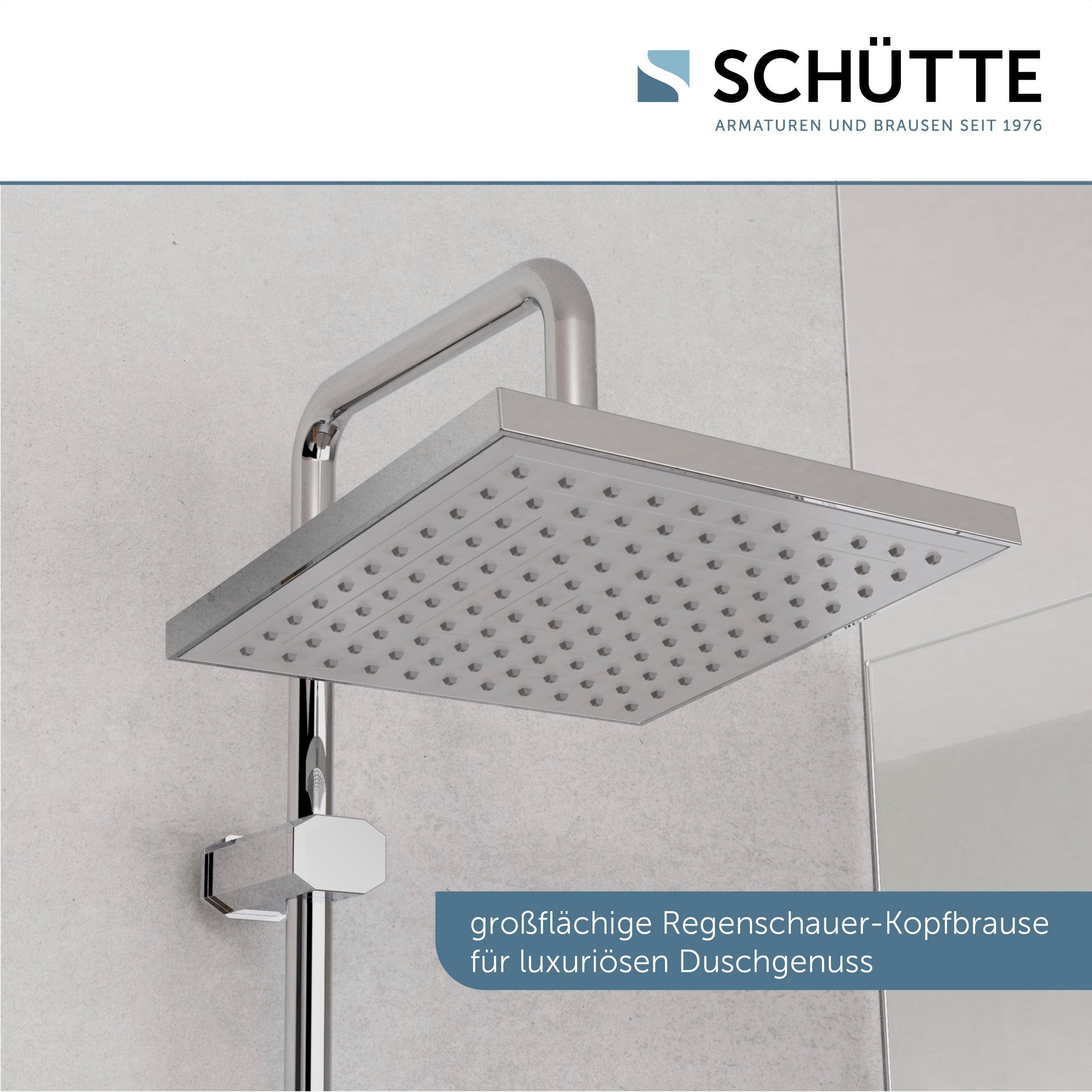 Schütte Slang en handdouche Tokio inclusief waterbesparende afdichting, antikalk, in hoogte verstelbare., edelstalen stang (set)