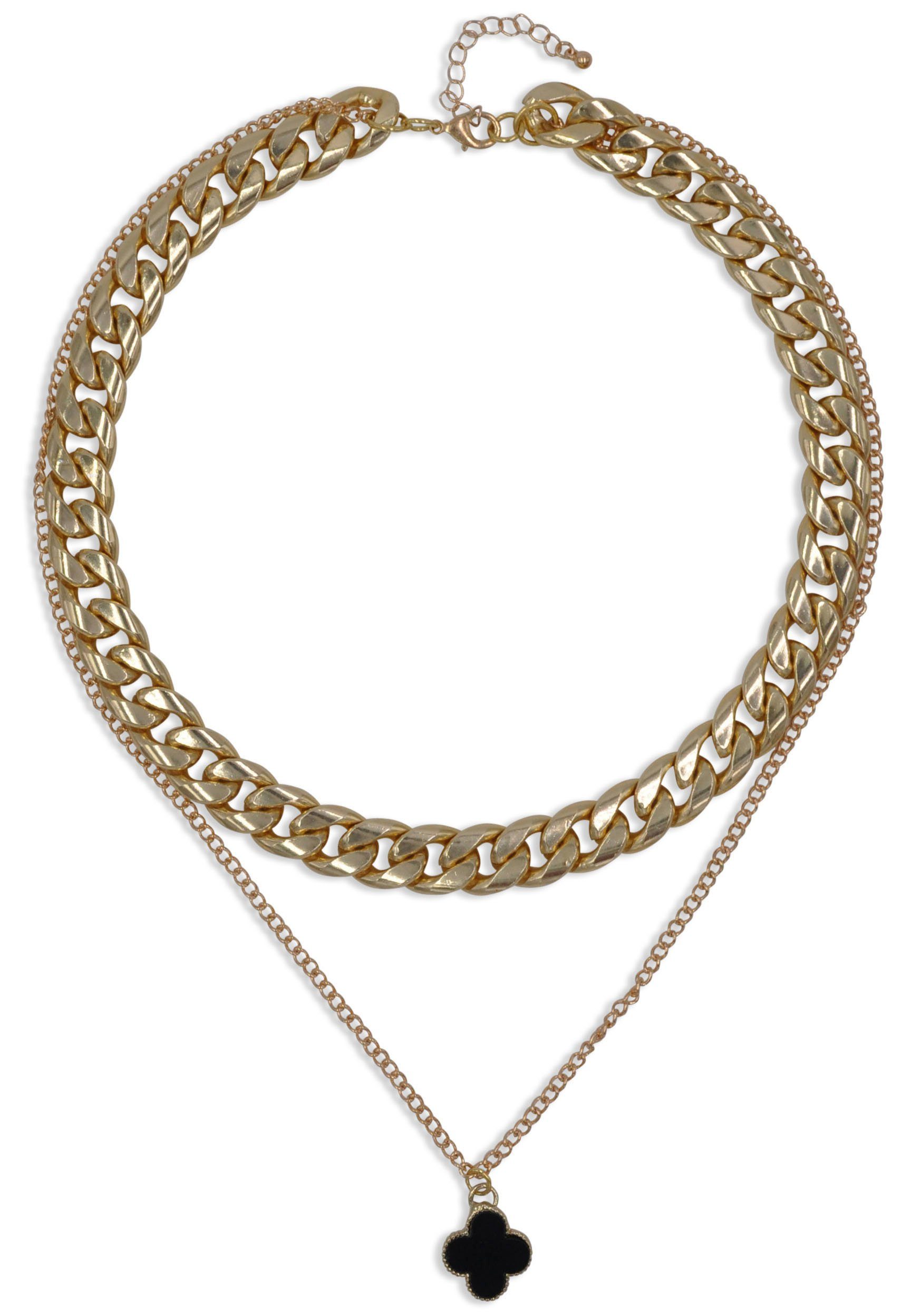 Firetti Collier Chunky Clover met zirkoon (synthetisch) dames kettingen goud(kleur)