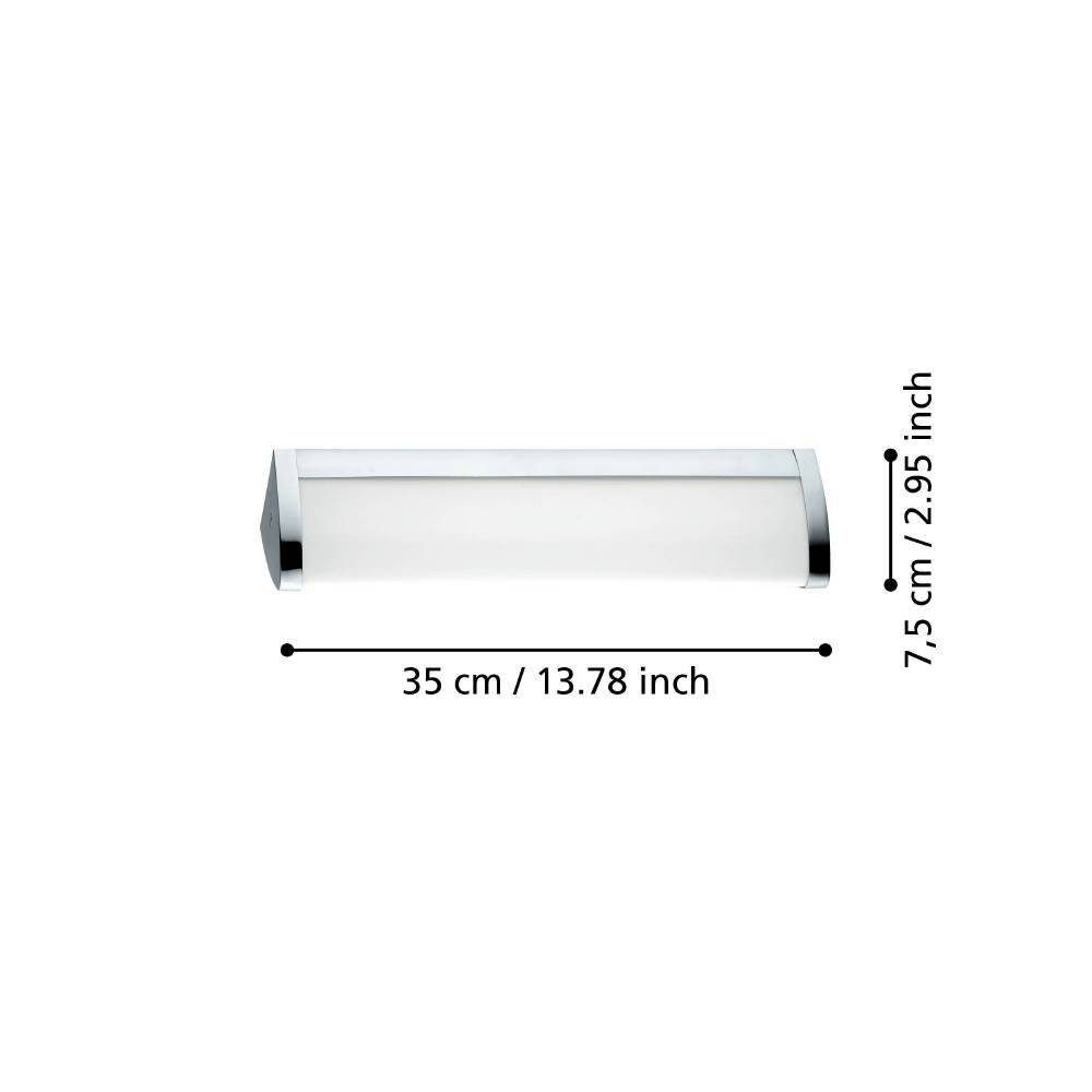 EGLO Led-wandlamp GITA 2 wandlamp, chroom, wit, IP44, spiegel lamp, badkamerlamp