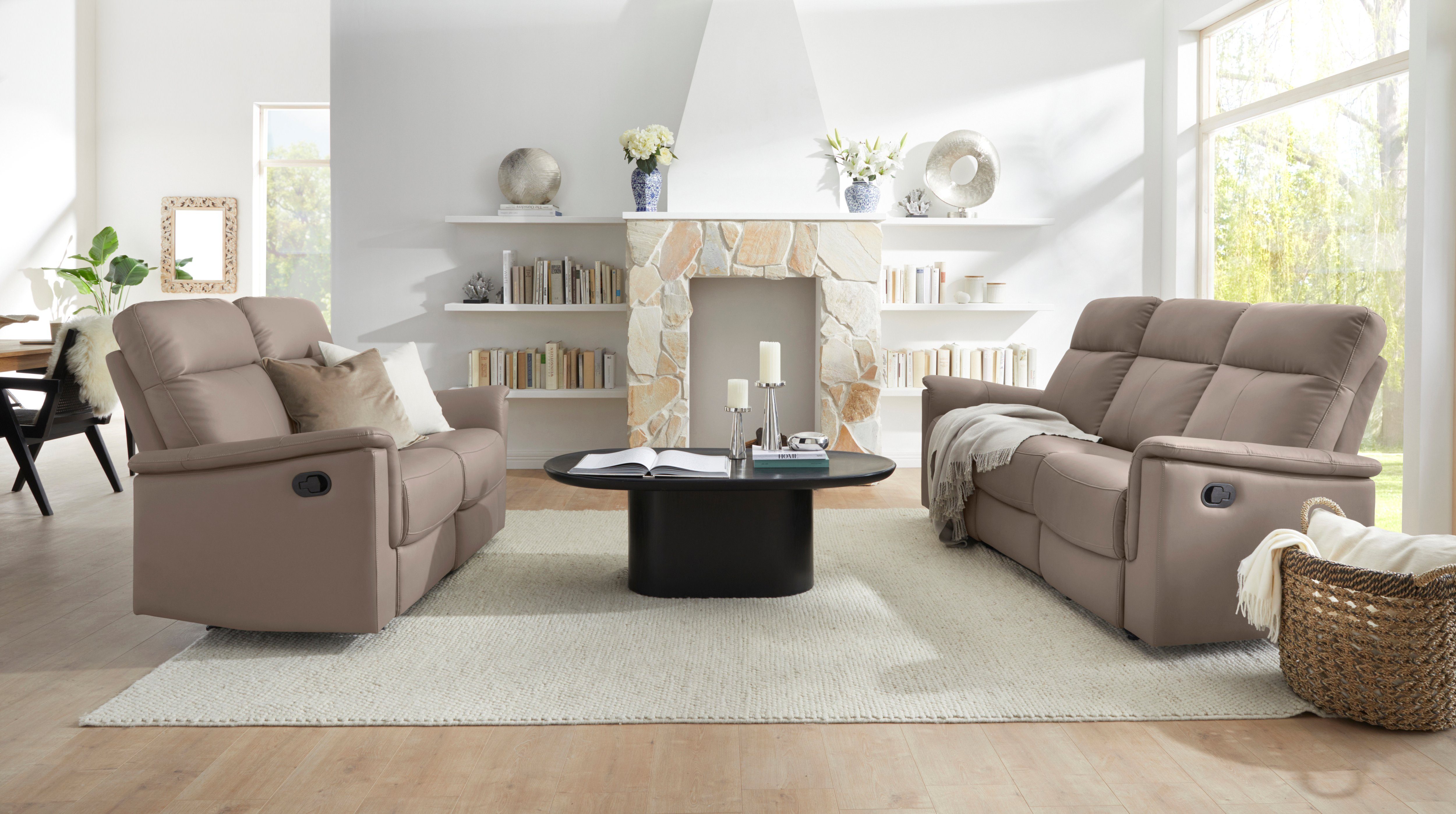 Home affaire 3-zitsbank Southbrook met handmatige en elektrische relaxfunctie