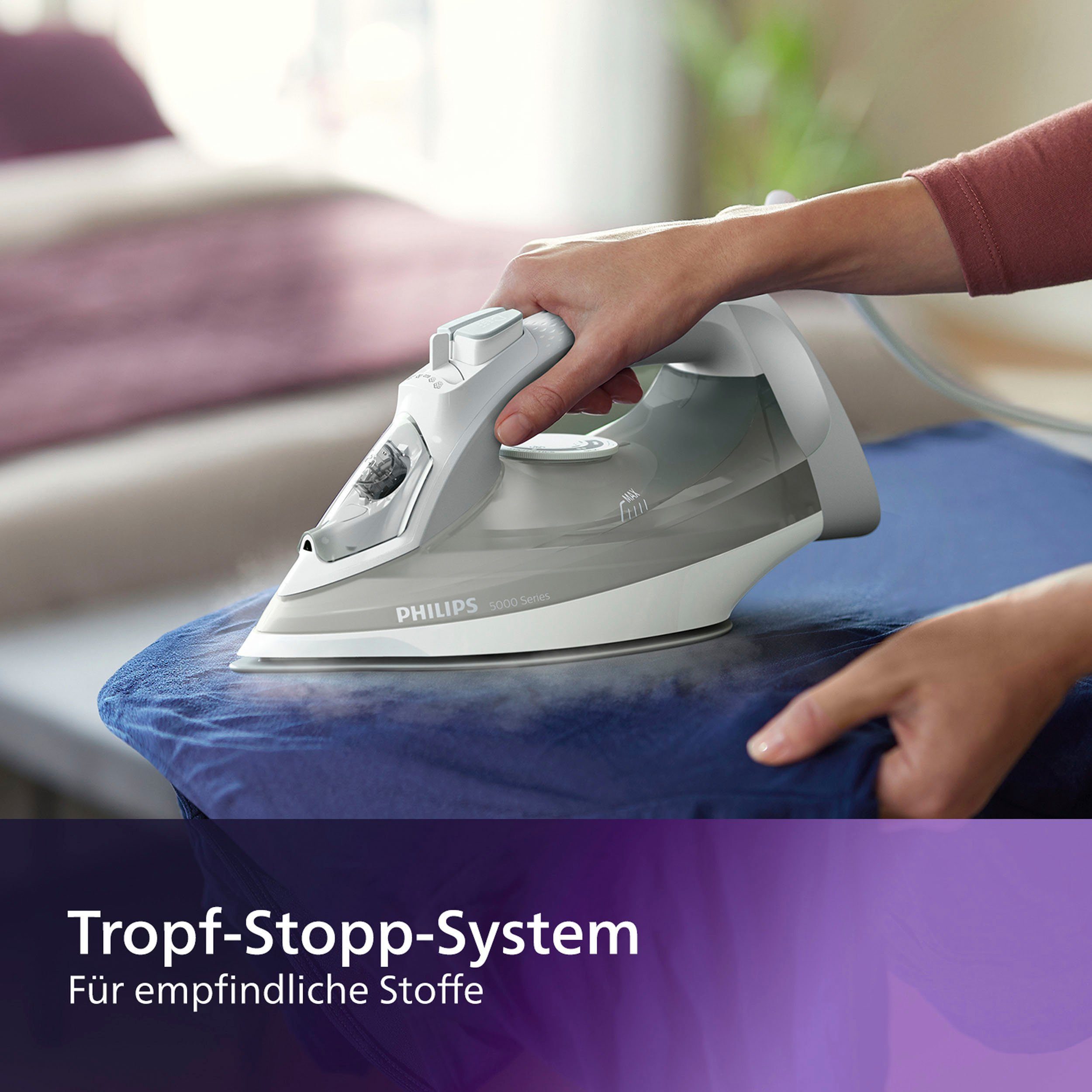 Philips Stoomstrijkijzer DST5010/10 SteamGlide Plus strijkzool, 320 ml waterreservoir, 160 g stoomstoot