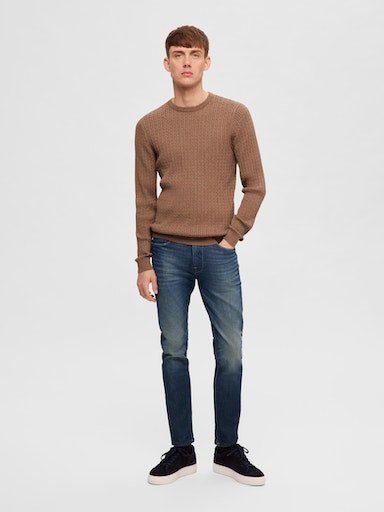 SELECTED HOMME Trui met ronde hals SLHBERG CABLE CREW NECK NOOS