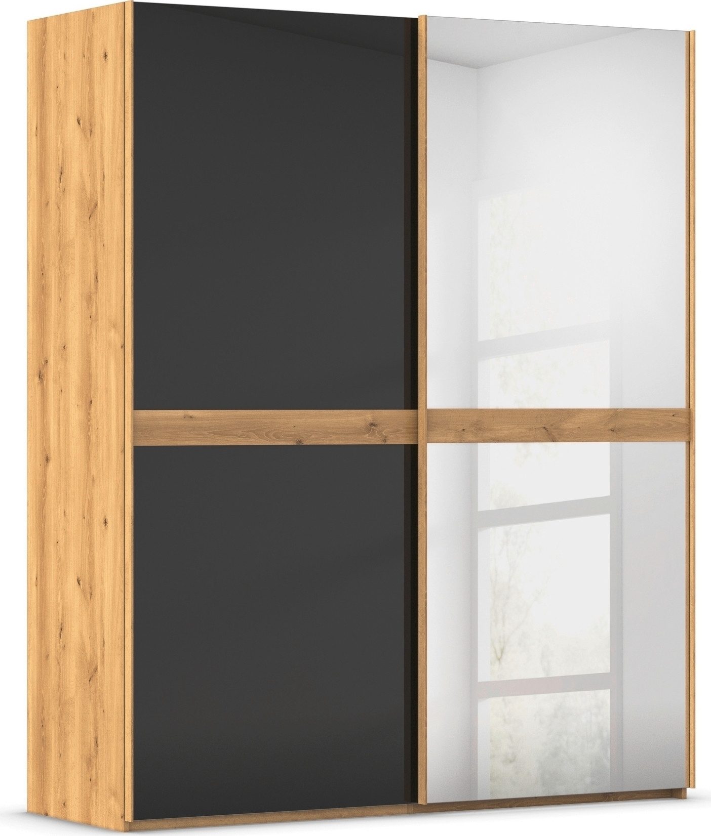 rauch Schuifdeurkast Kledingkast kast garderobe slaapkamerkast SCALE-LINE edel uiterlijk met buikband met glas/spiegel-front made in germany