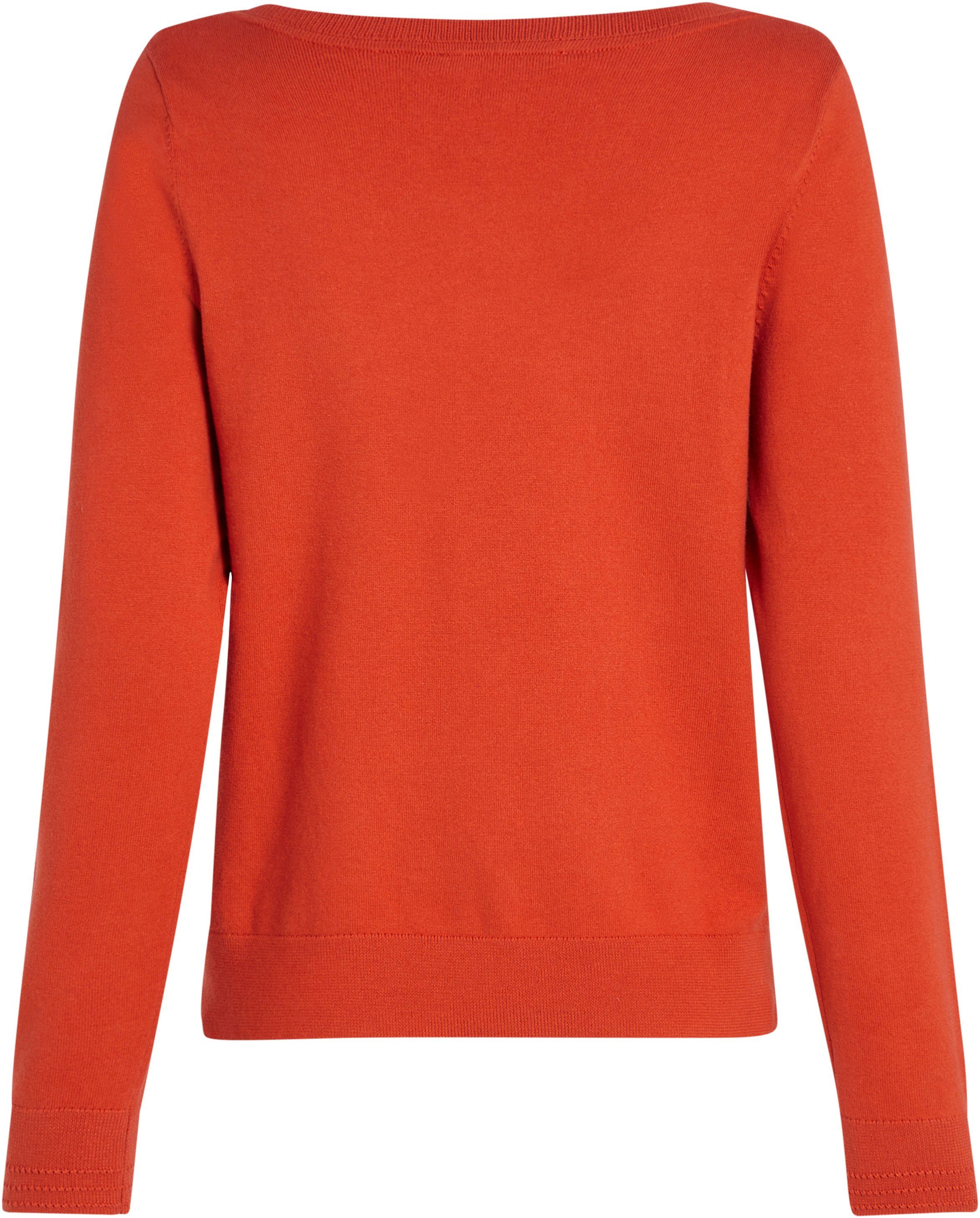 Tommy Hilfiger Gebreide trui CO JERSEY STITCH BOAT-NK SWEATER met -merklabel op de mouw