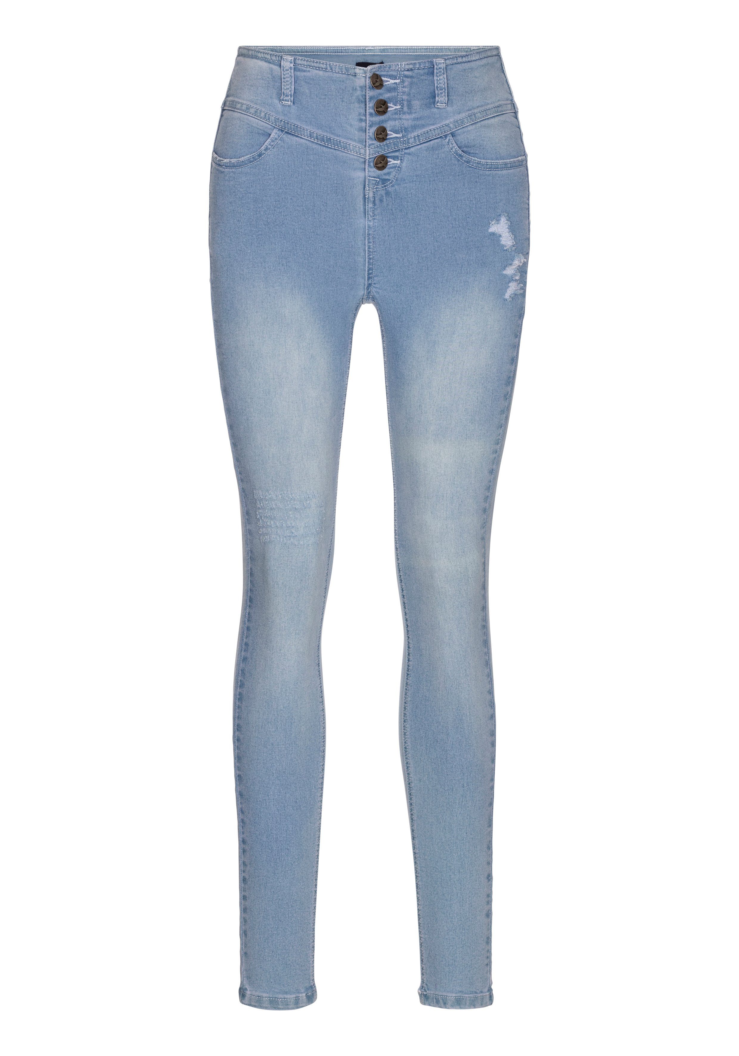 Arizona Skinny fit jeans Ultra Stretch hoge taille, enkel-lang, elastisch denim-materiaal