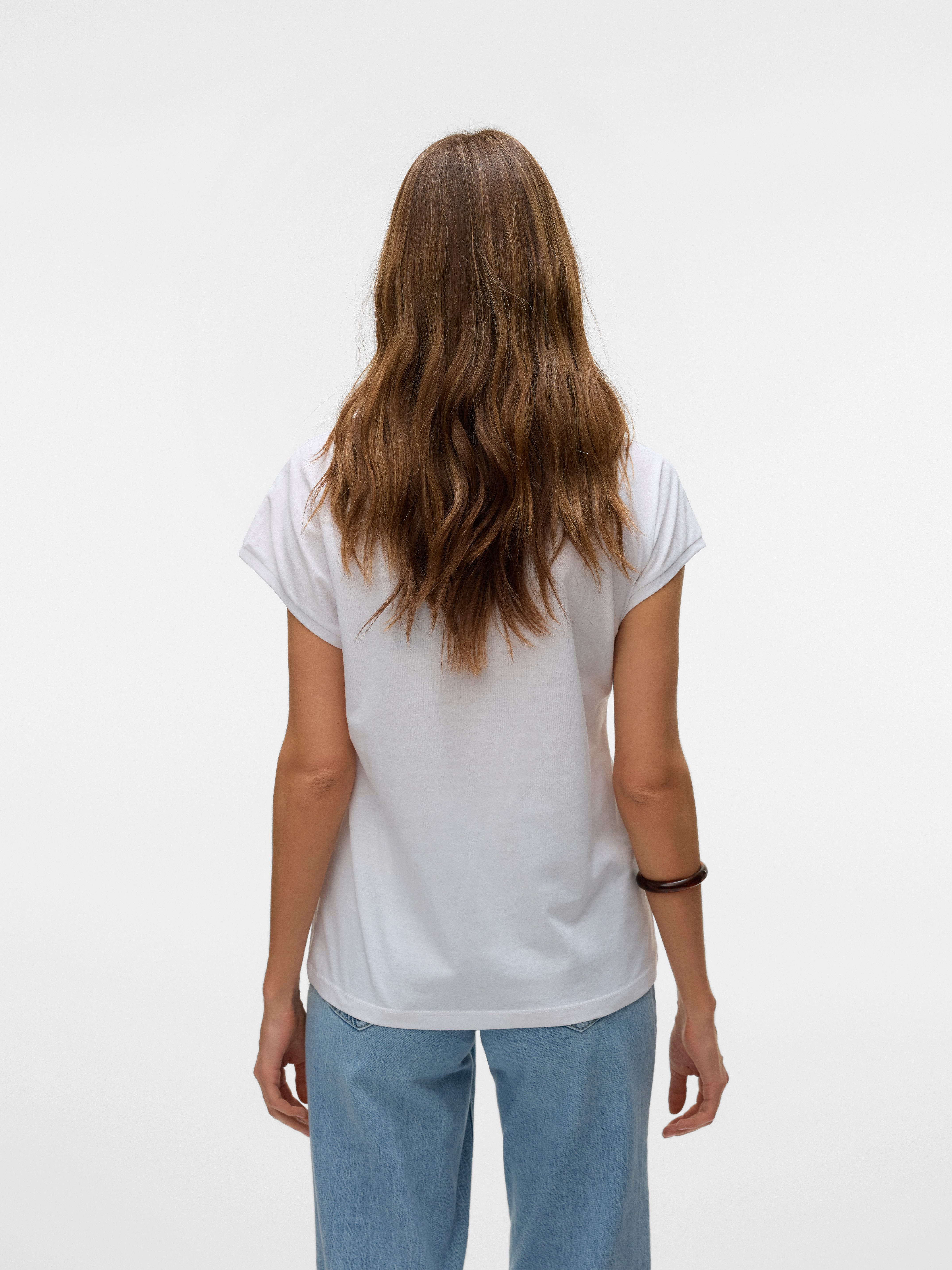 Vero Moda Shirt met korte mouwen VMLUNA SS V-NECK TEE JRS NOOS