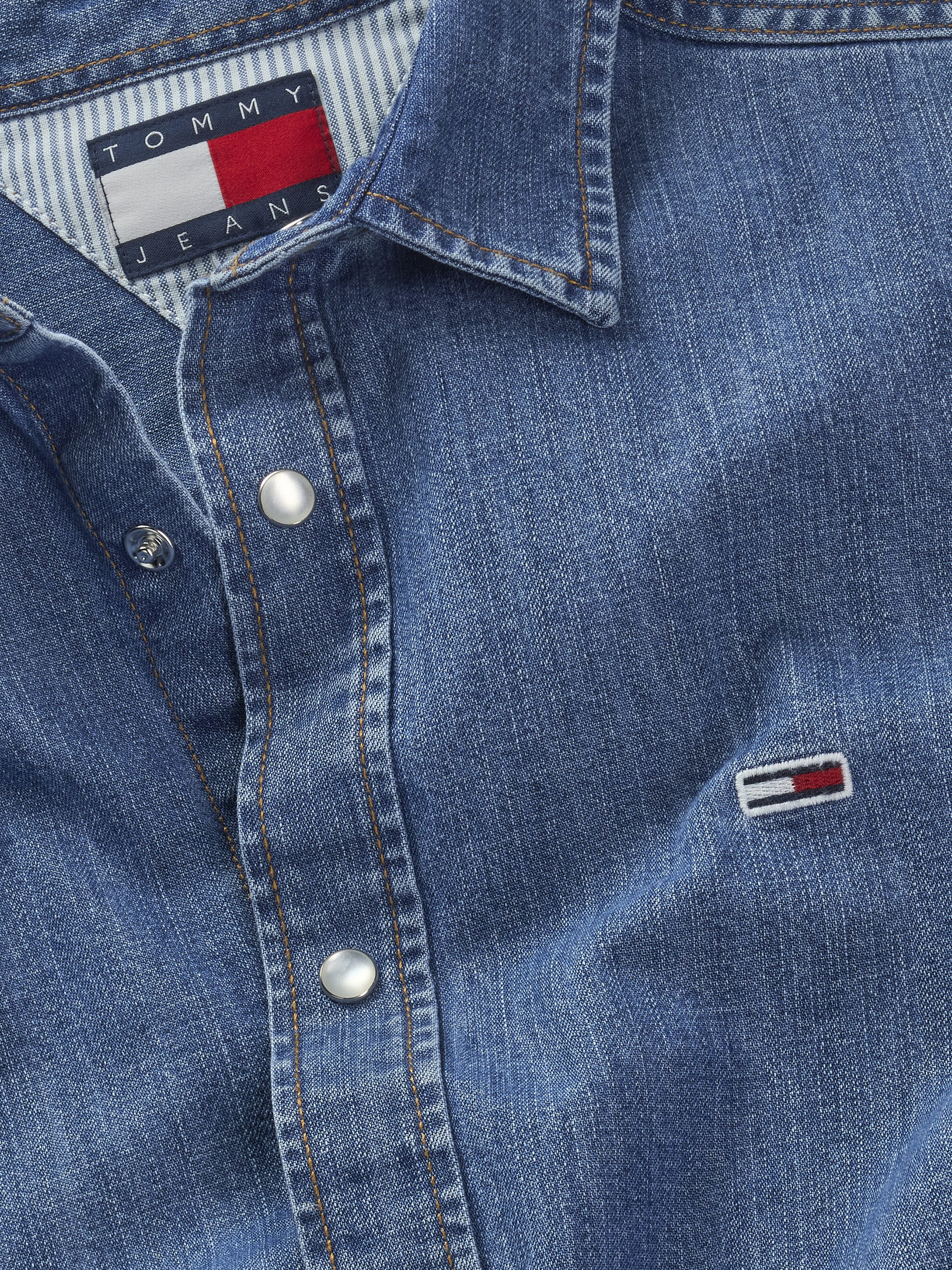 TOMMY Jeans overhemd RGLR FIT SHIRT MID BLUE