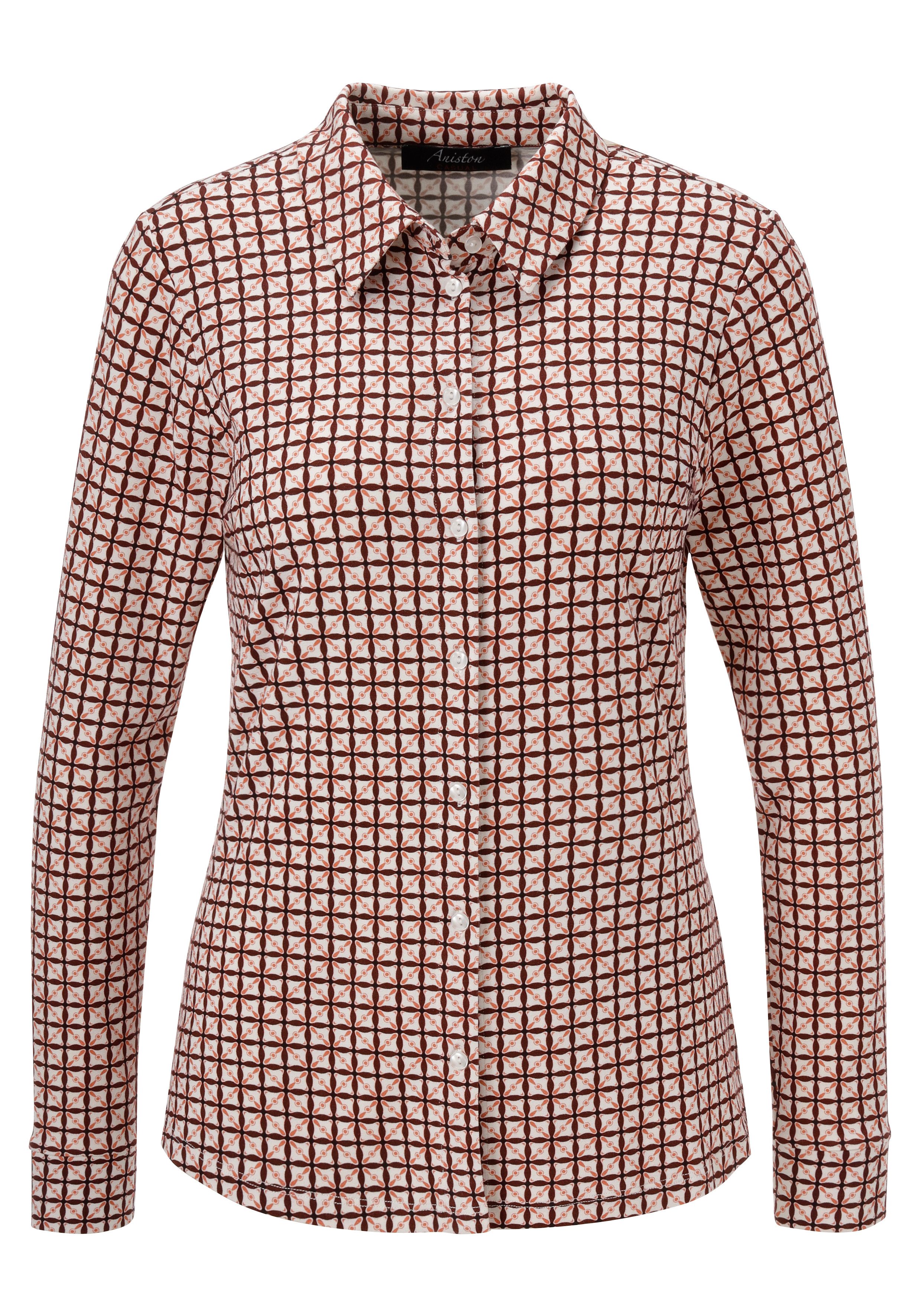 Aniston CASUAL Overhemdblouse met kleurharmonisch retro-patroon - nieuwe collectie