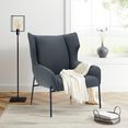 andas stoel livby chair design by morten georgsen, oorfauteuil, framekleur ton sur ton met de vullingstof blauw