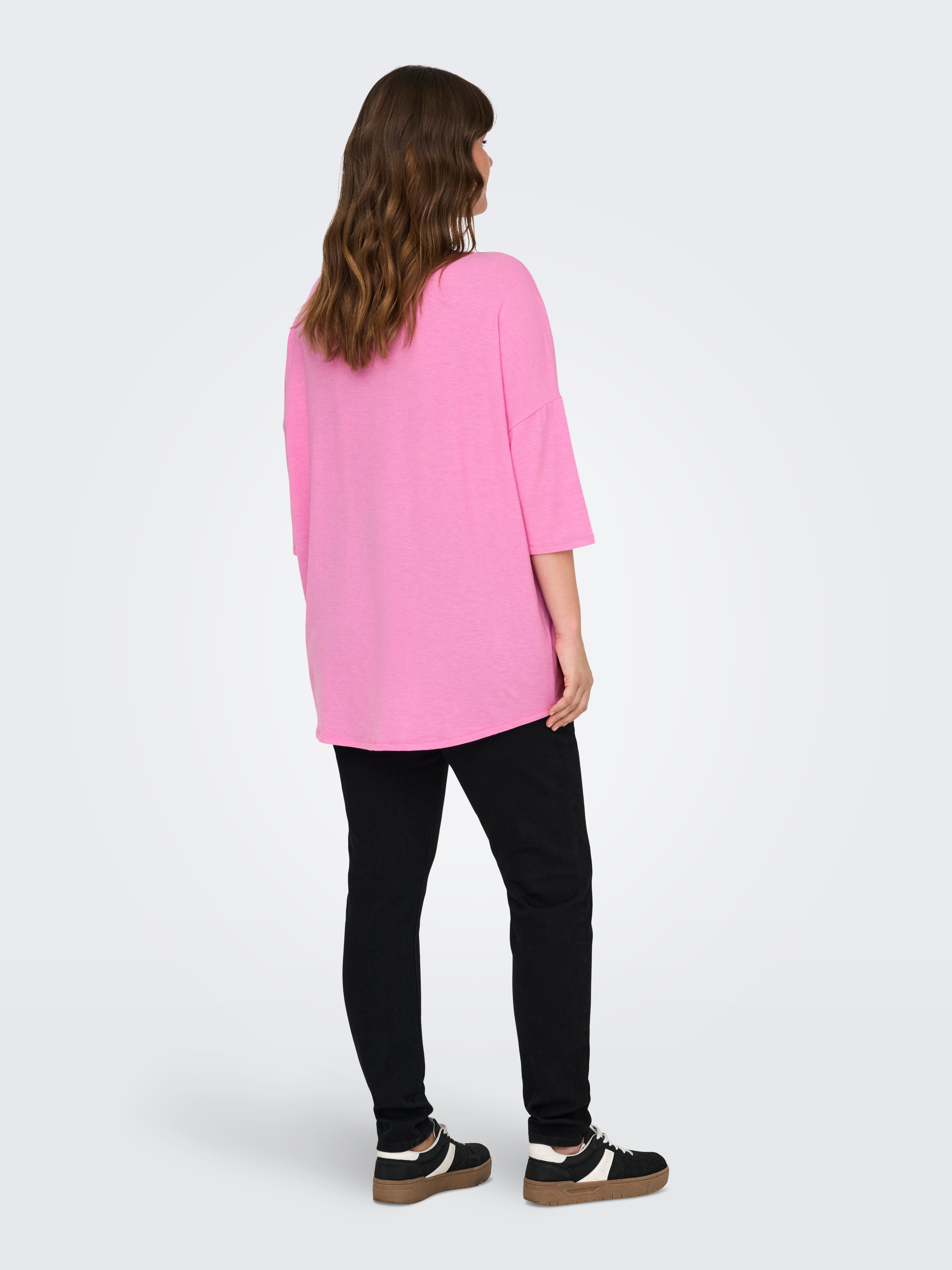 ONLY CARMAKOMA Shirt met 3/4-mouwen CARLAMOUR 3/4 TOP JRS NOOS