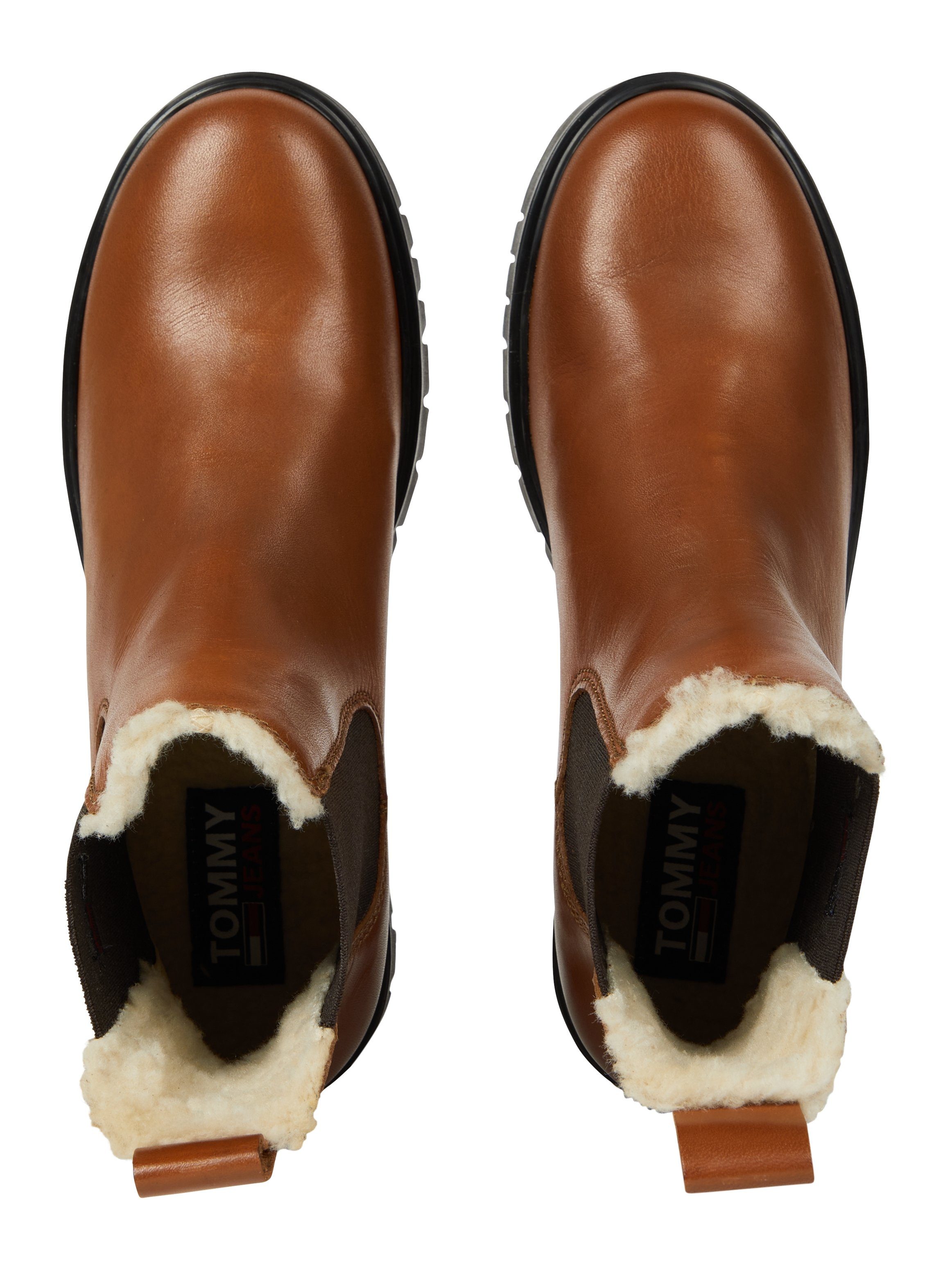 TOMMY JEANS Winterlaarzen WARMLINED CHELSEA BOOT , blokhak, plateau, business schoen met profielzool