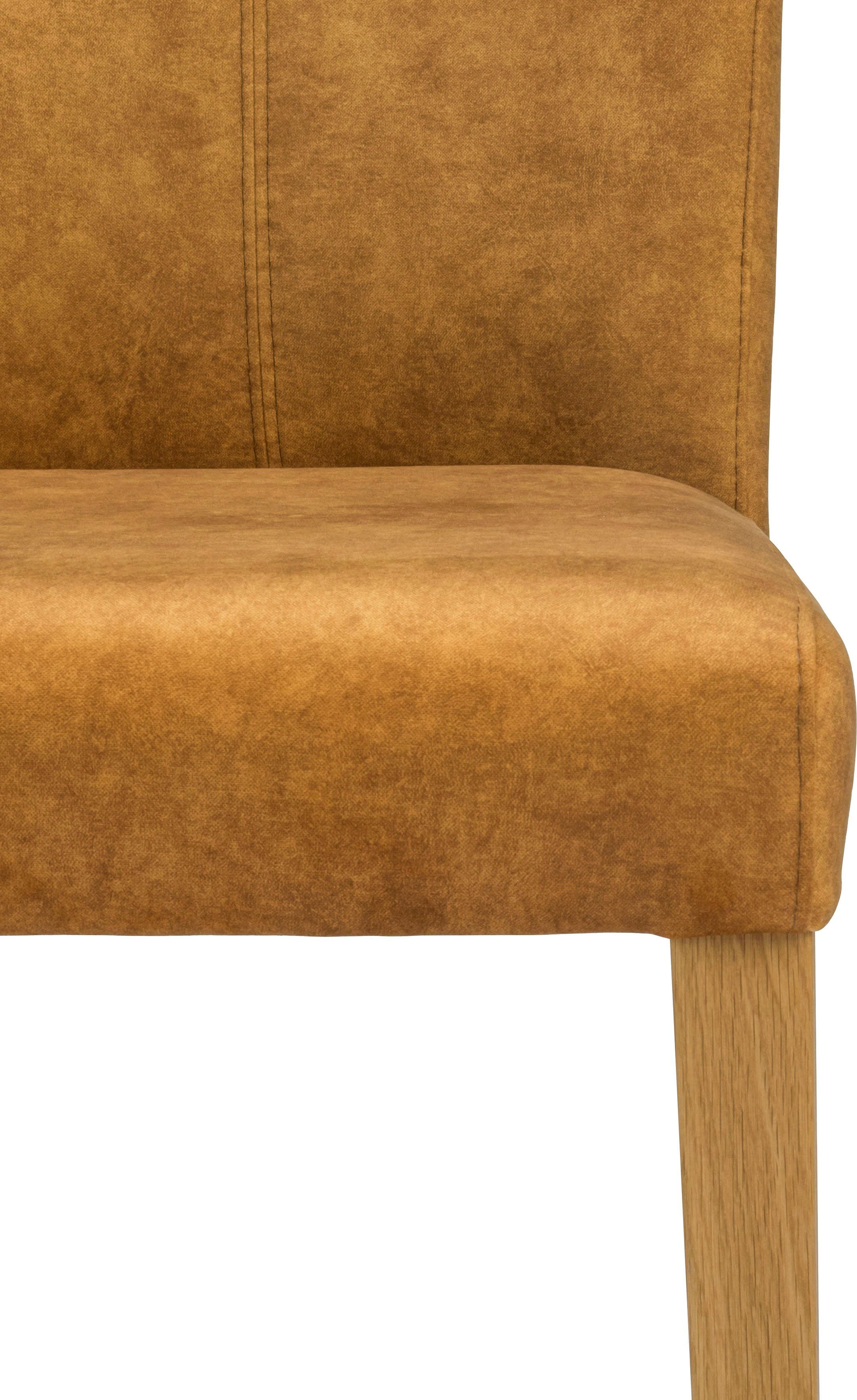Home affaire Eetkamerstoel Aspen gestoffeerde stoel Massief houten frame, in veel bekledingskwaliteiten landhuis (set, 2 stuks)