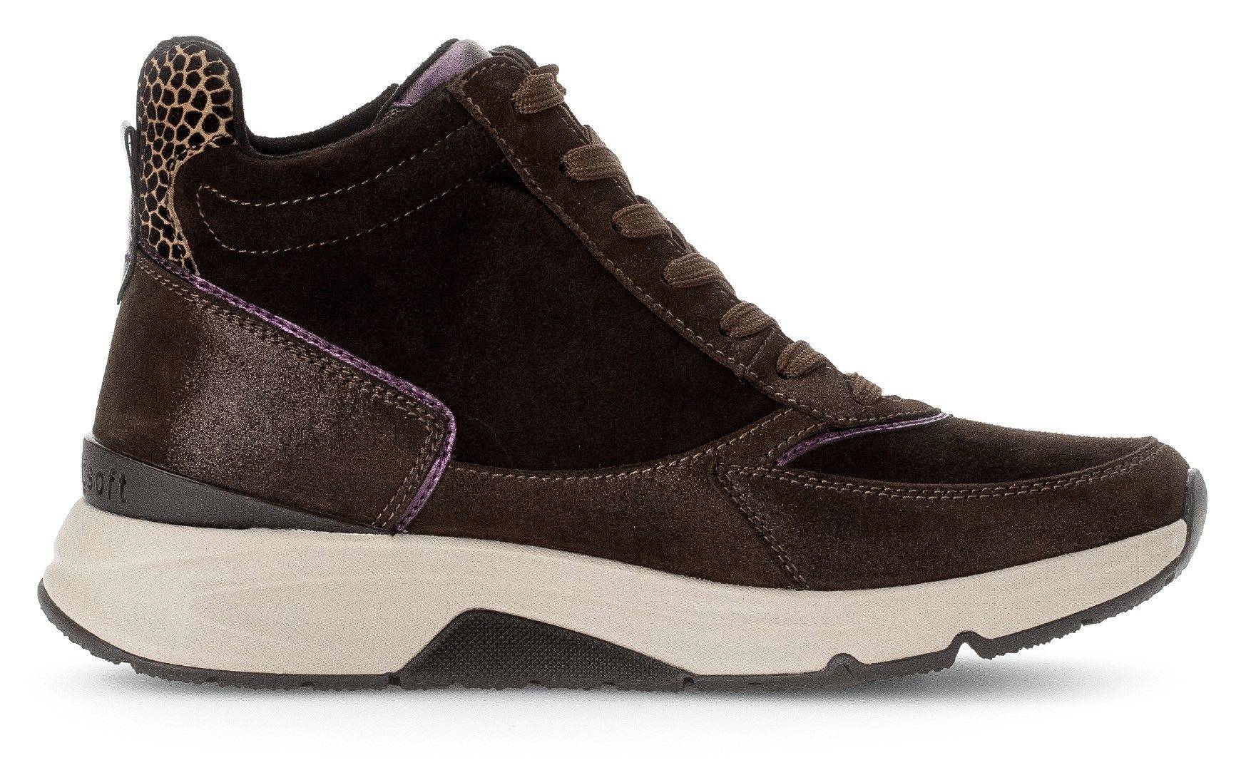 Gabor Rollingsoft Sneakers met sleehak , vrijetijdsschoen, veterschoen, veterschoenen met uitneembare binnenzool