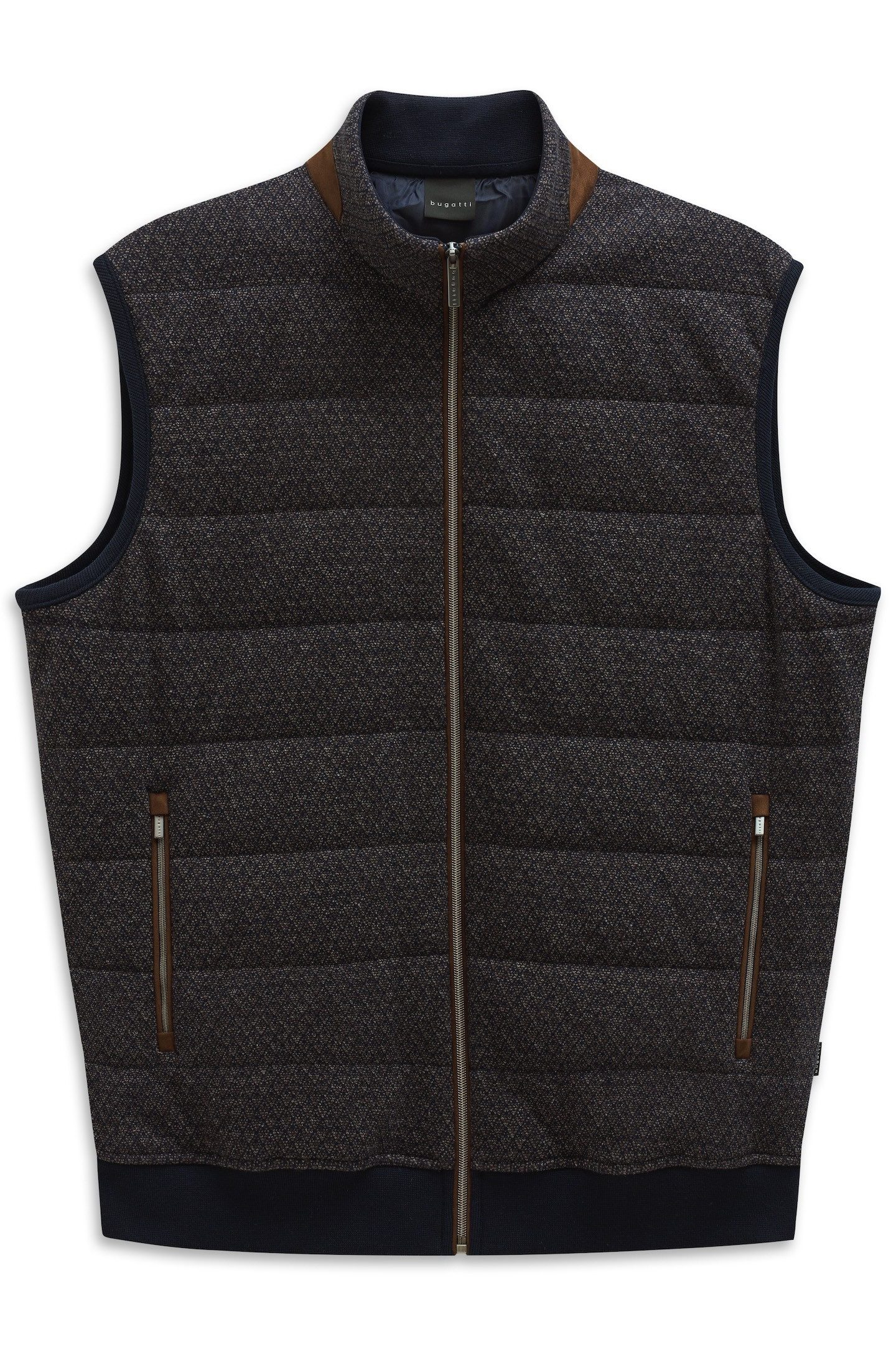 Bugatti Sweatvestje Regular fit met opstaande kraag van een katoenmix