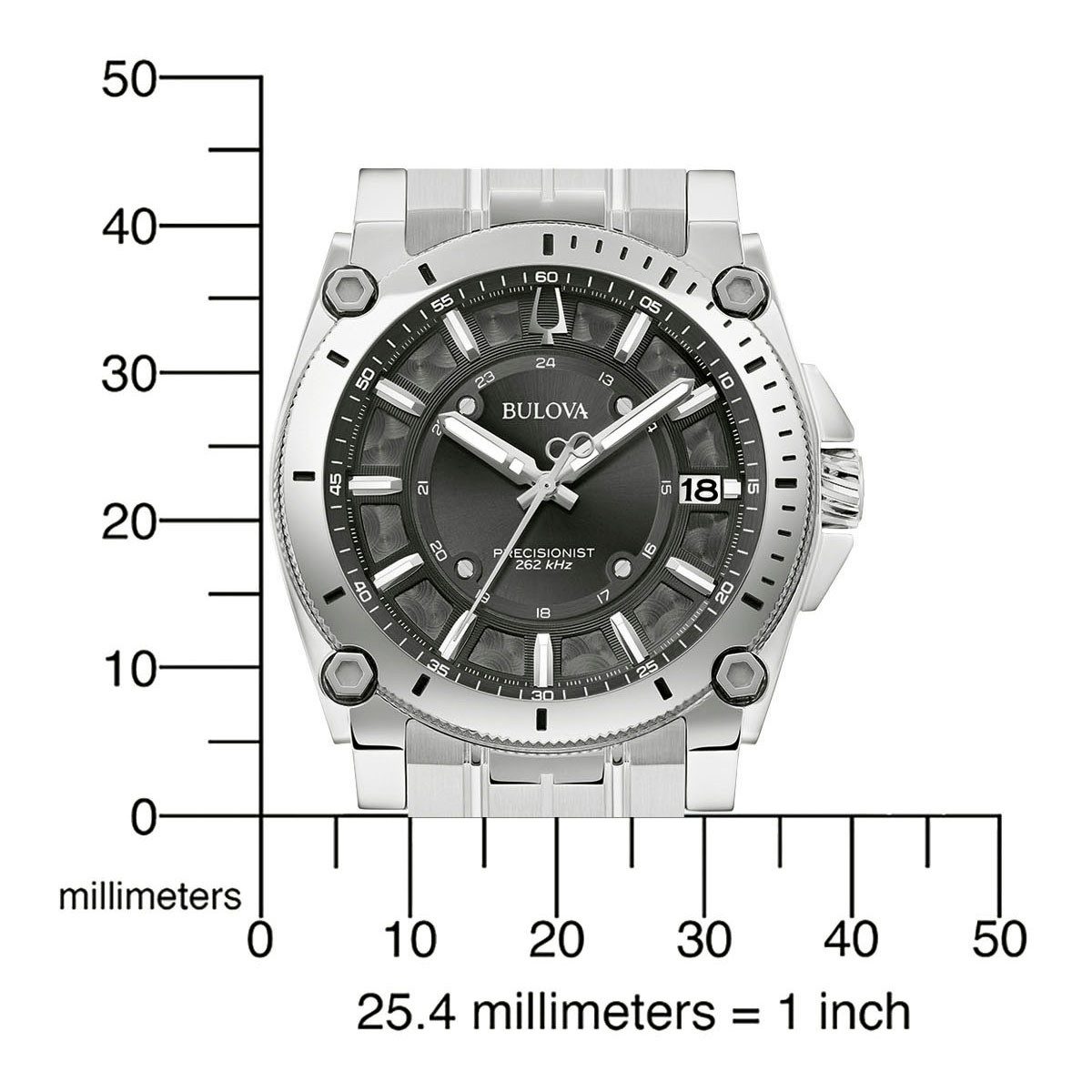 Bulova Kwartshorloge 96B416 Horloge, herenhorloge, roestvrijstalen band, saffierglas, datum