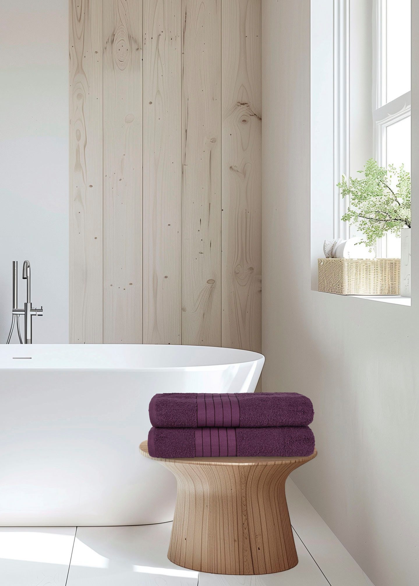 good morning Badlaken Uni Towels Katoen, walkfrottee, bies, 500 GSM, effen, zonder ophangbeugel (2 stuks)