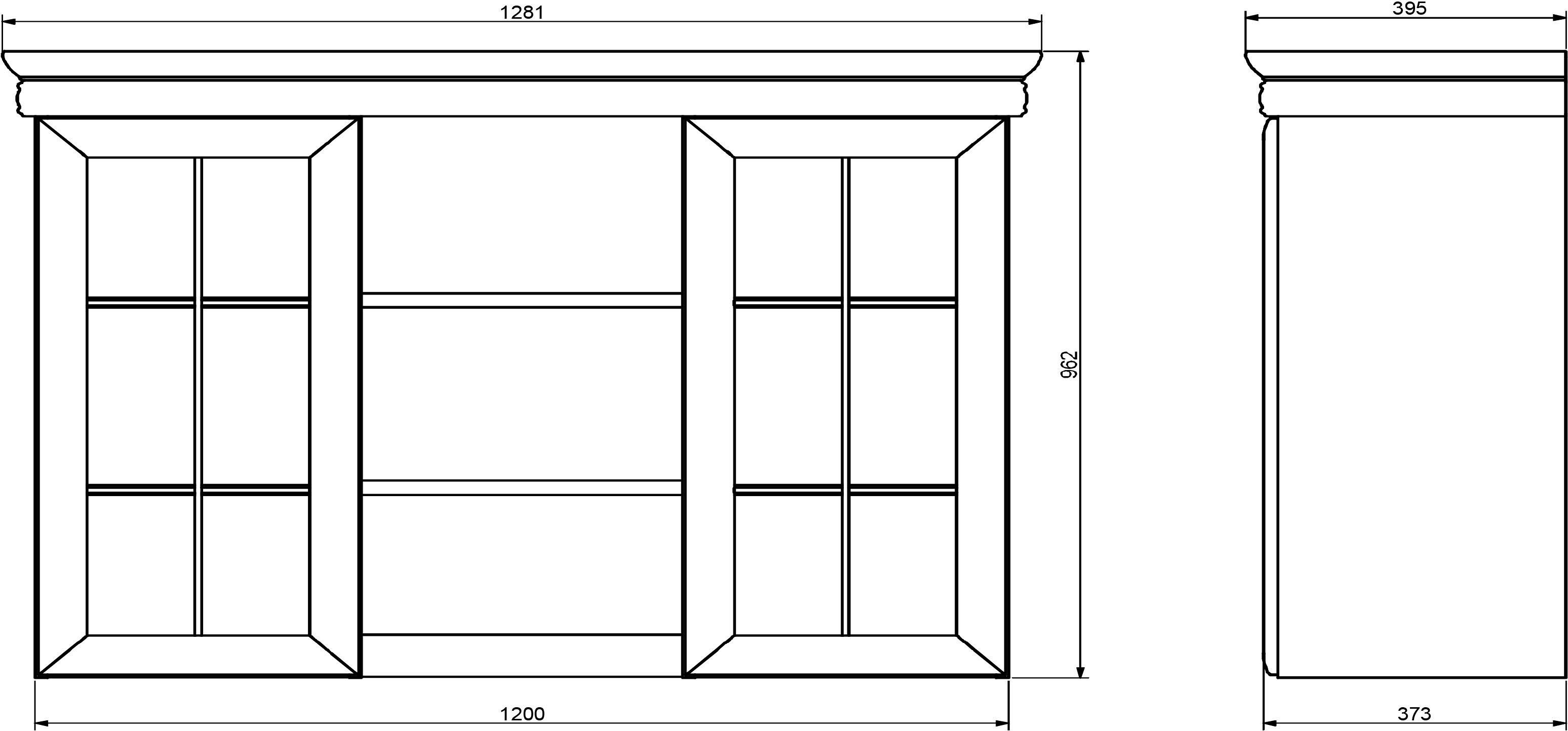 Home affaire Buffetkast Royal Breedte ca. 128 cm