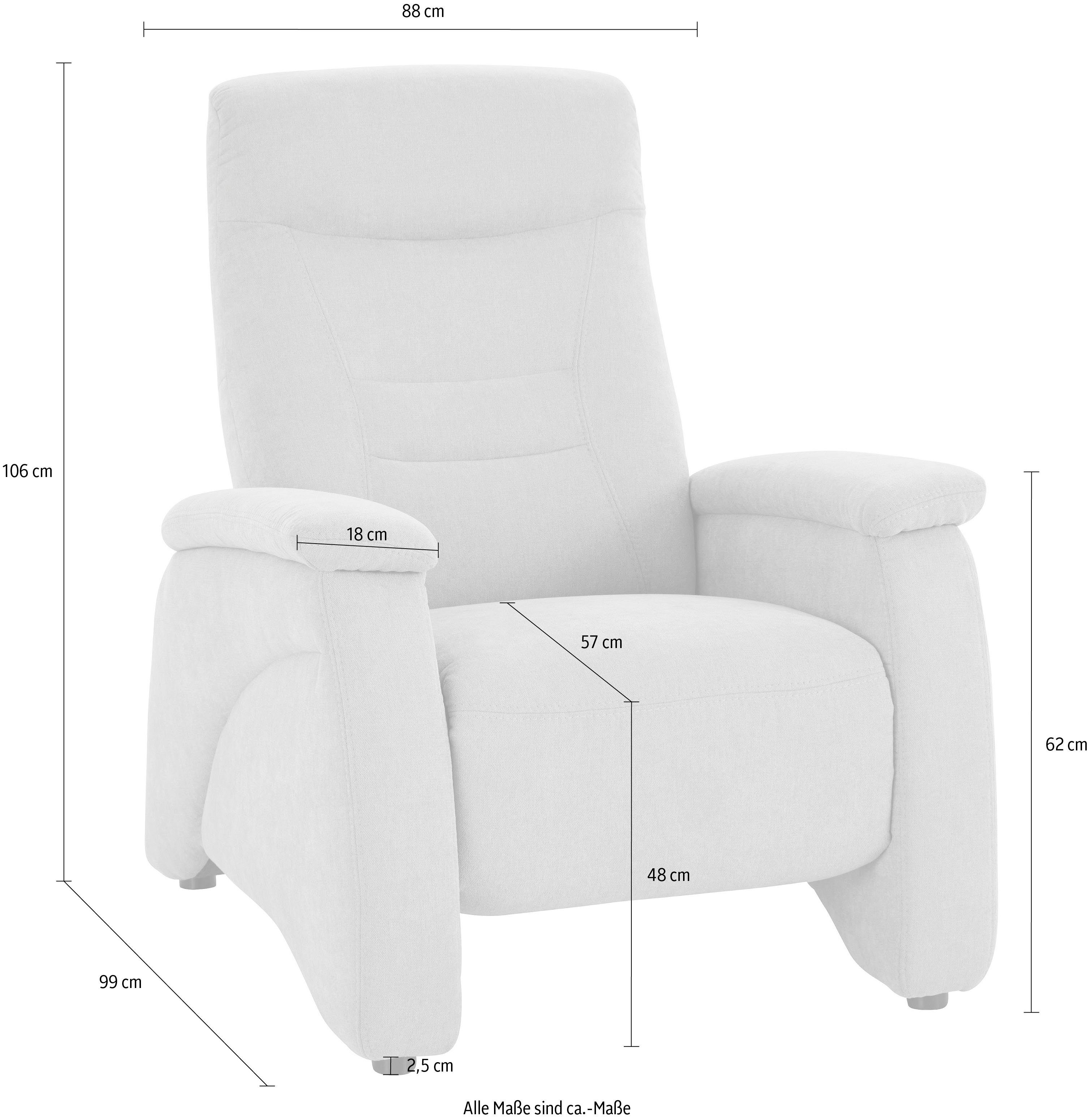 exxpo - sofa fashion Relaxfauteuil Ascoli, relaxstoel, loungestoel, hoge rugleuning