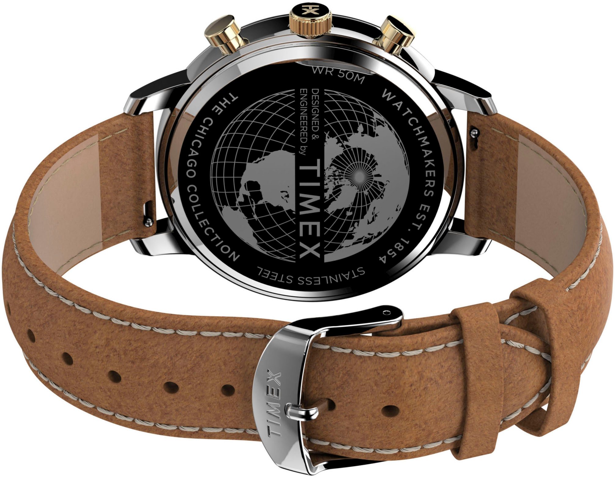 Timex Chronograaf Chicago Quarzuhr, horloge, heren, datum, stopwatchfunctie, 12/24-uurweergave