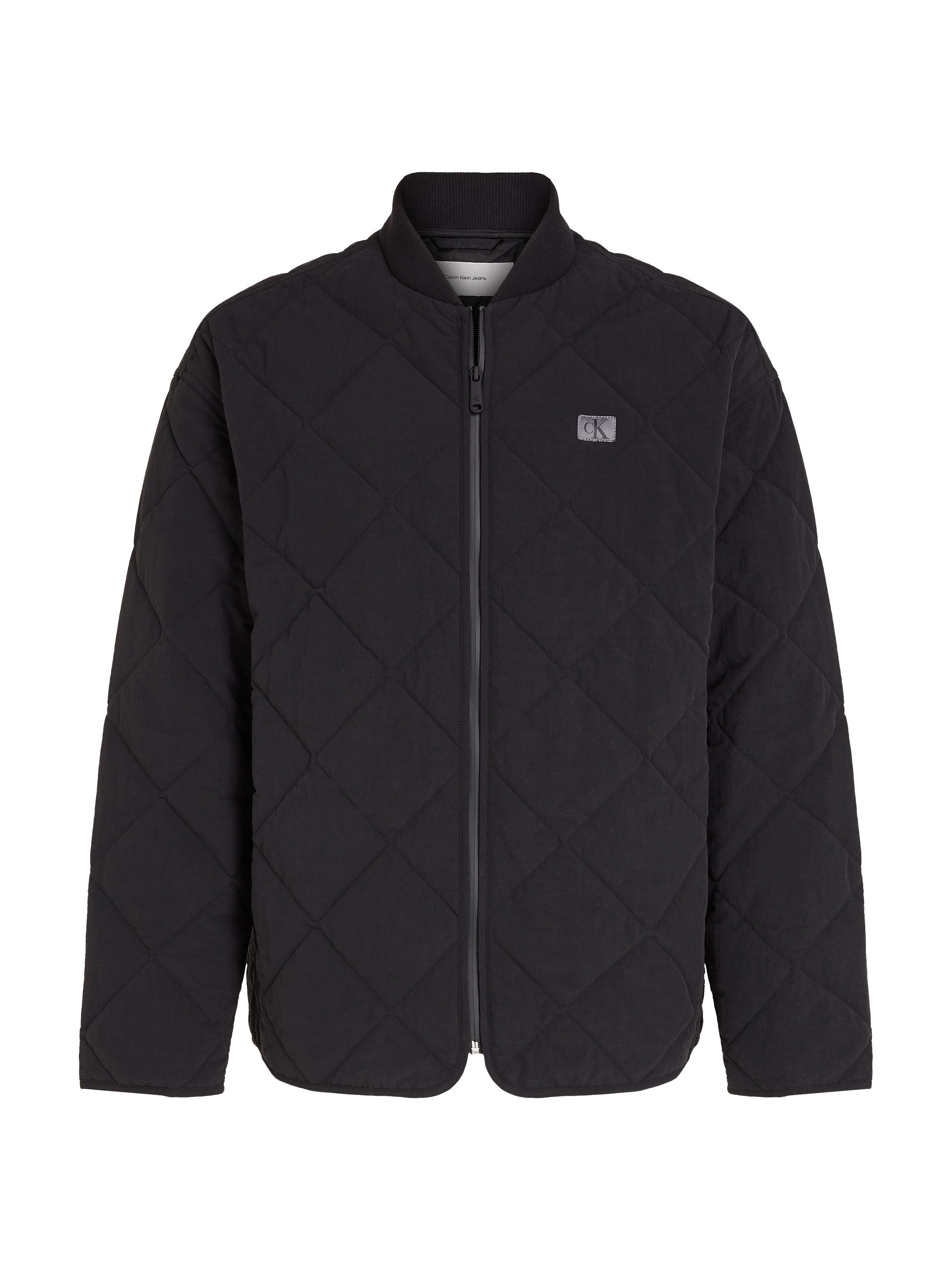 Calvin Klein Gewatteerde jas QUILTED JACKET Logopatch, staande kraag