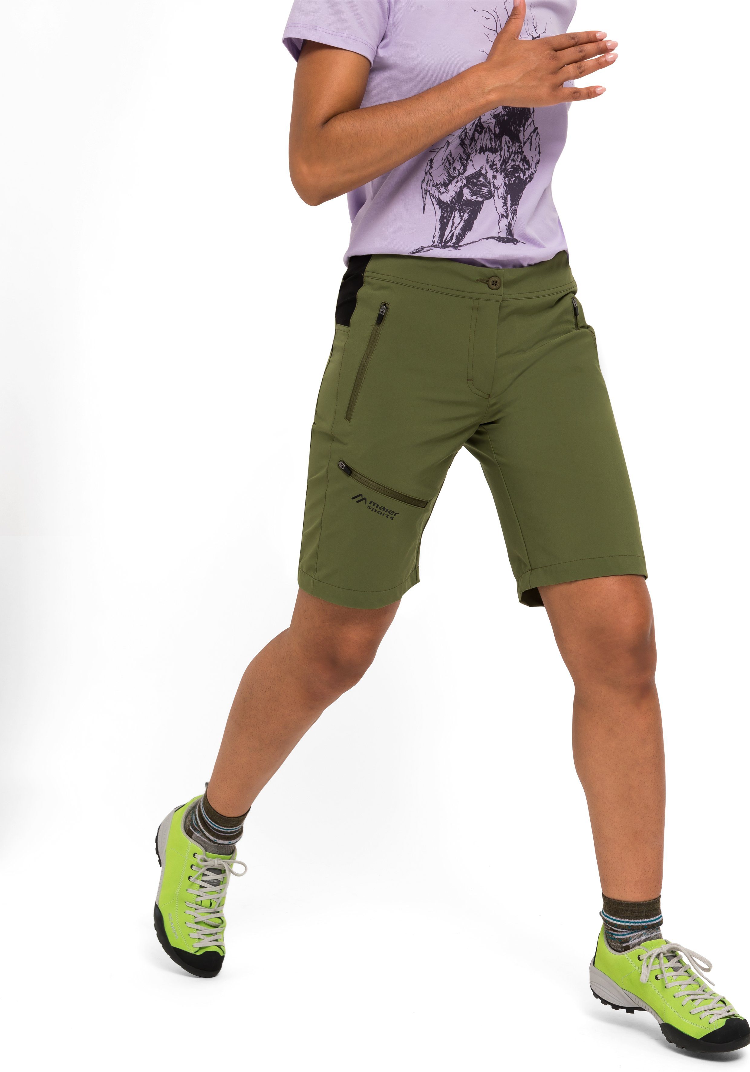 Maier Sports Bermuda Latit Short Vario korte dames wandelbroek, moderne outdoor-bermuda, trekkingbroek