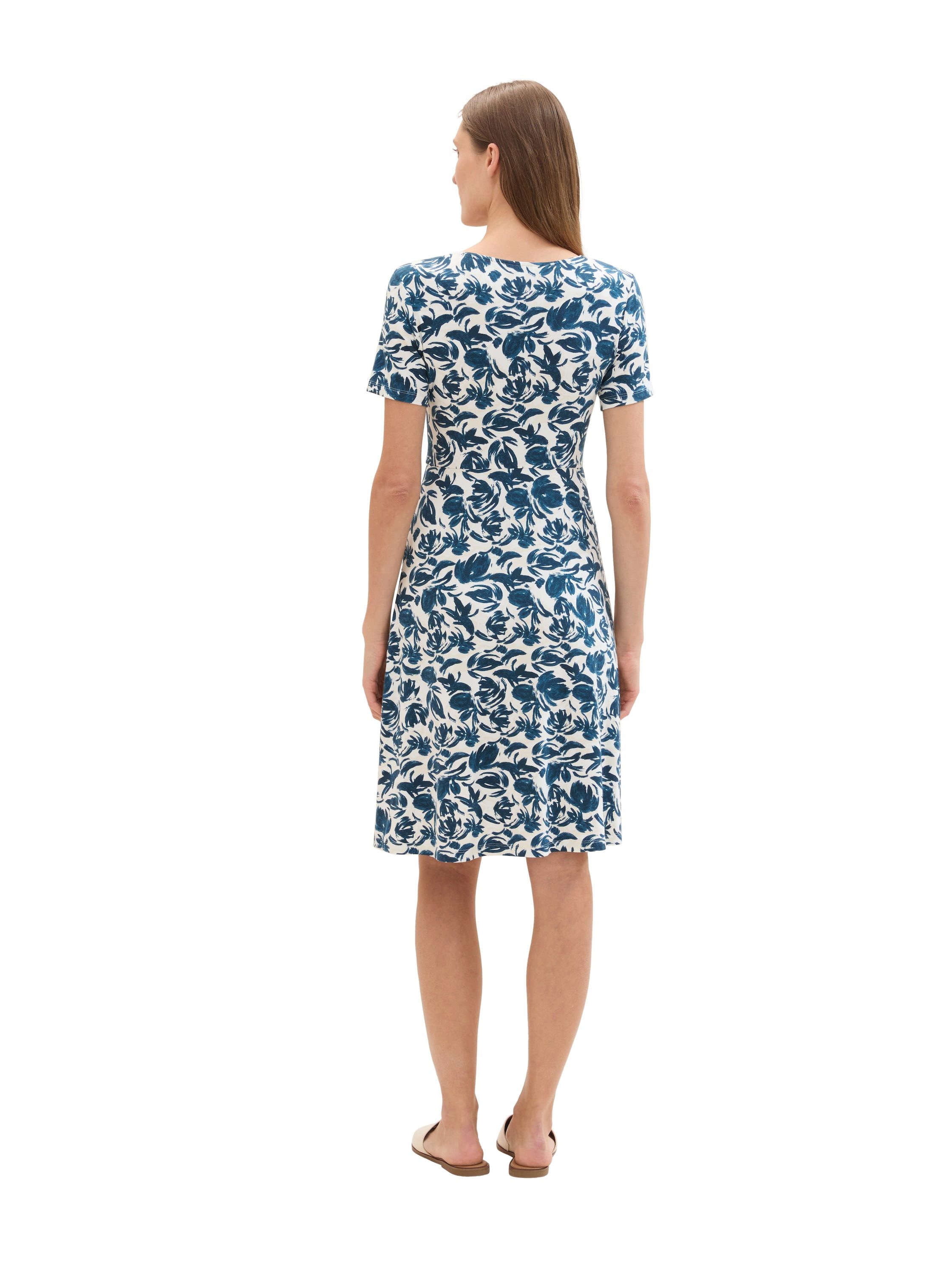 Tom Tailor Mini-jurk met allover-print en v-hals