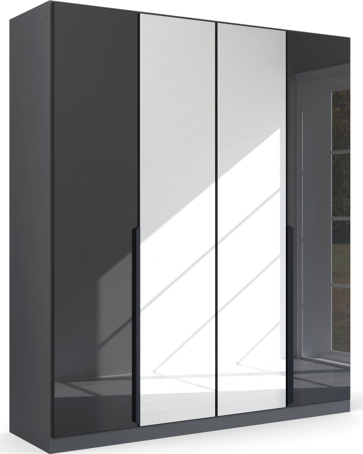rauch Draaideurkast Modern by Quadra Spin kledingkasten maat 181 cm x 210 cm x 54 cm grijs