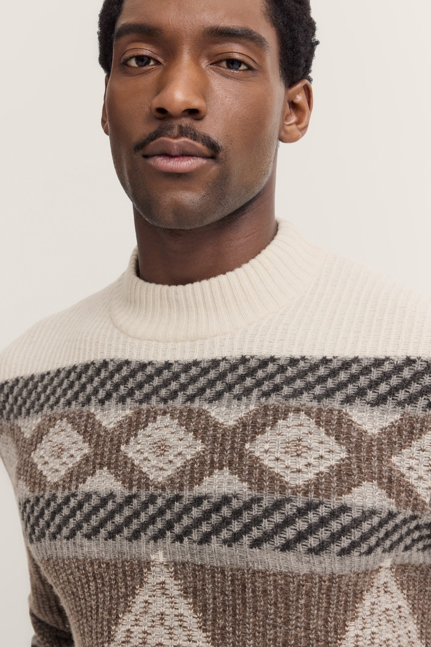 Bugatti Noorse trui Regular fit met opstaande kraag & fair-isle