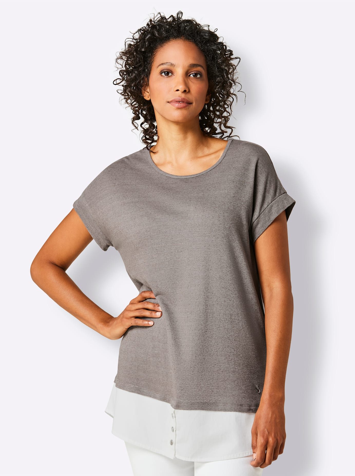CREATION L PREMIUM 2-in-1-shirt Linnen viscose overhemd (1-delig)