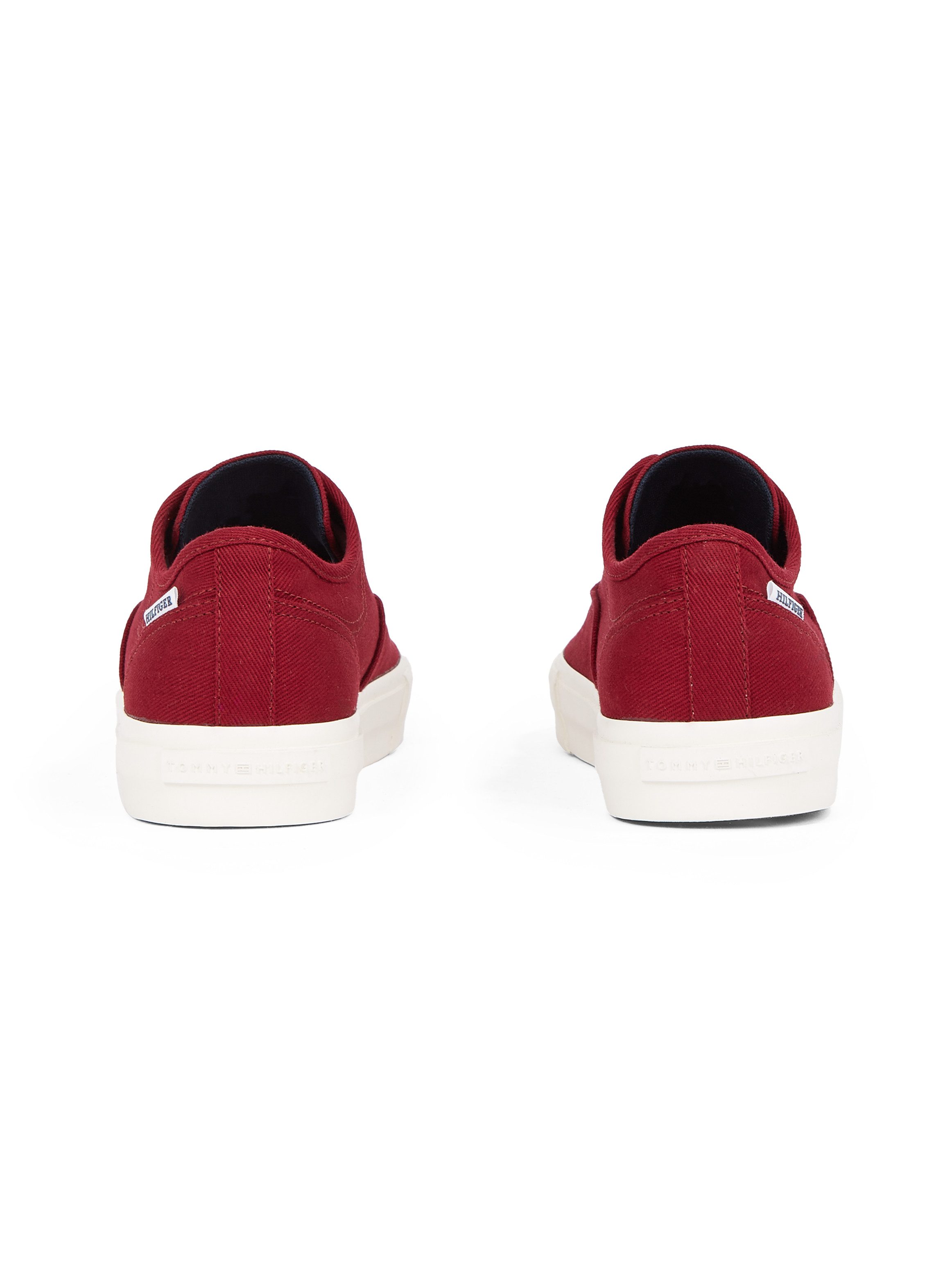 Tommy Hilfiger Sneakers TH HI VULC LOW OXFORD TWILL , vrijetijdsschoen, lage schoen, veterschoen met label op de hiel