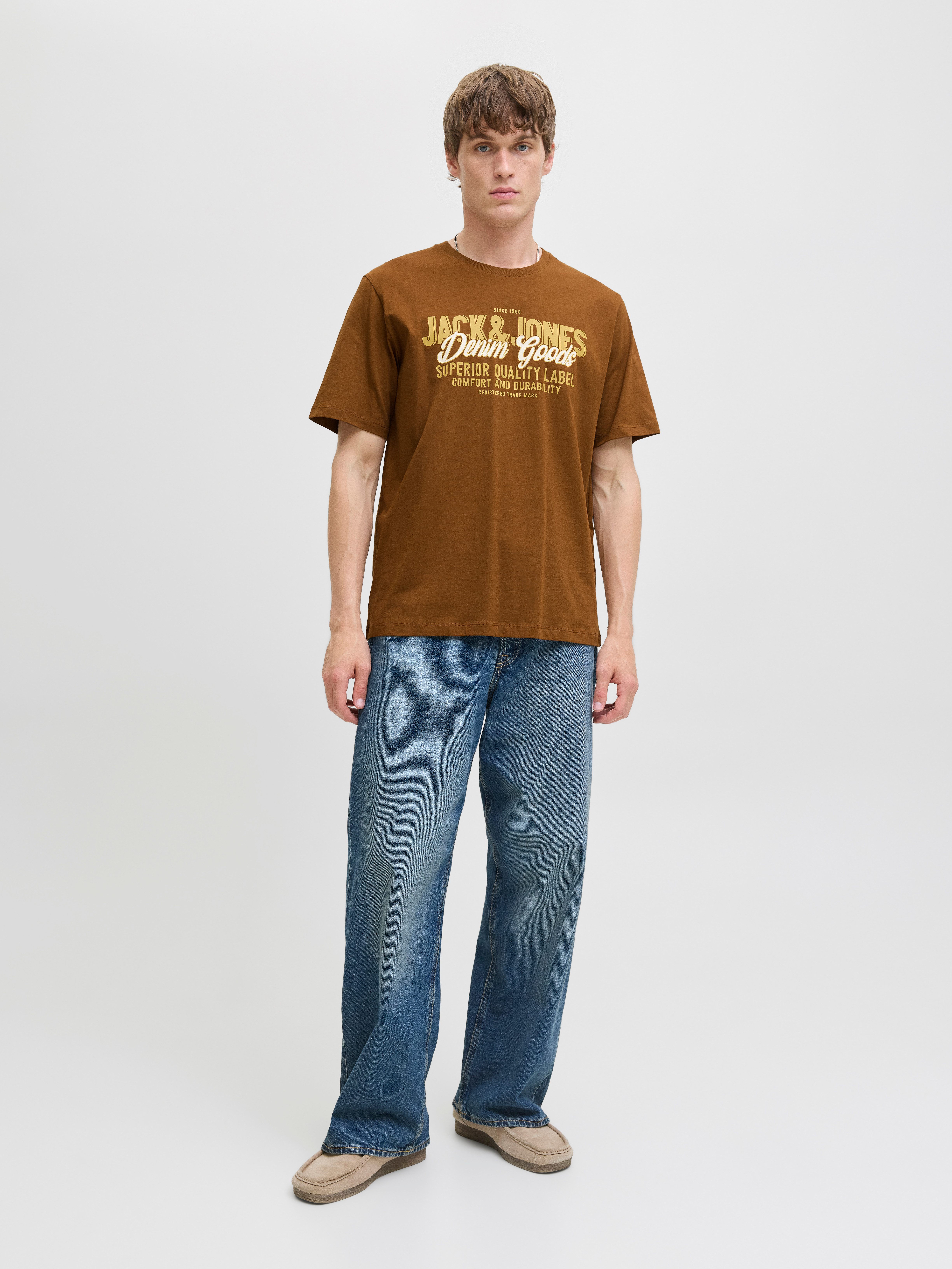 Jack & Jones Shirt met ronde hals JJELOGO TEE SS O-NECK 2 COL AW25 SN
