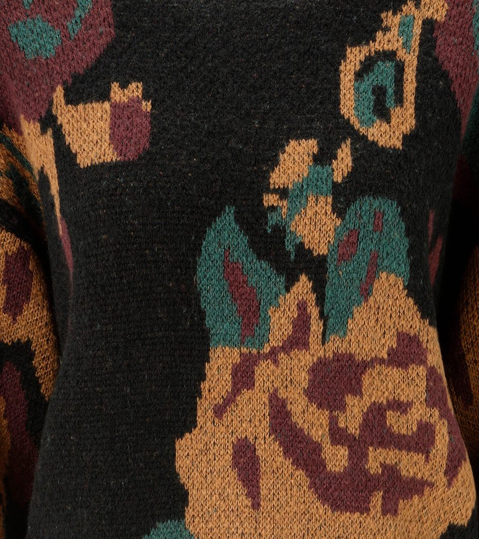 Aniston CASUAL Gebreide trui met grote, ingebreide bloemen - nieuwe collectie