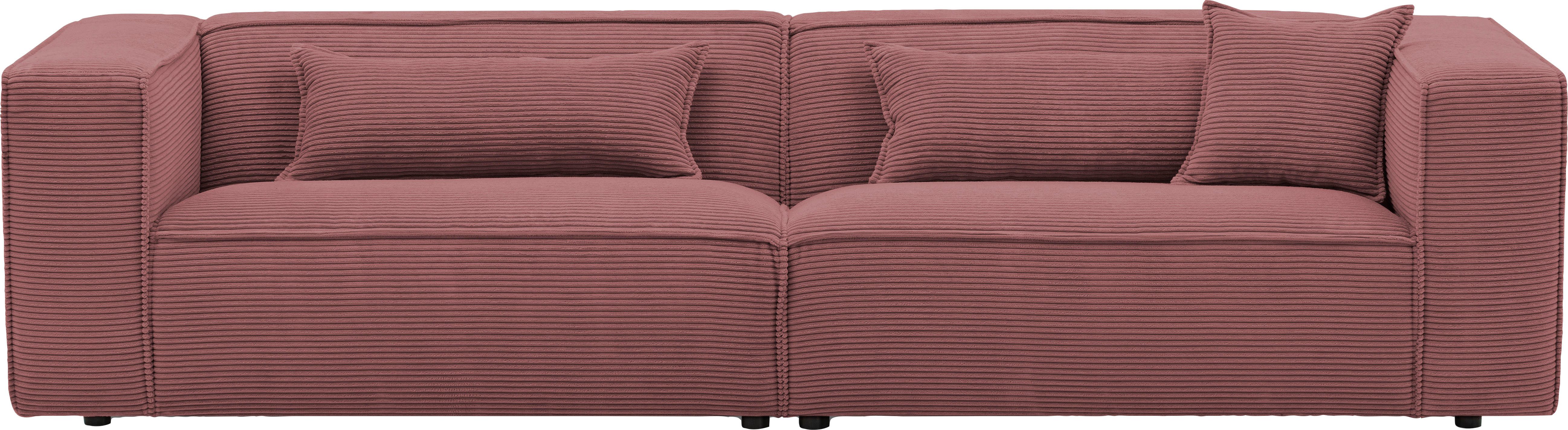 LeGer Home by Lena Gercke 3-zitsbank PIARA, bank met biesnaad, sofa in cord of linnenlook