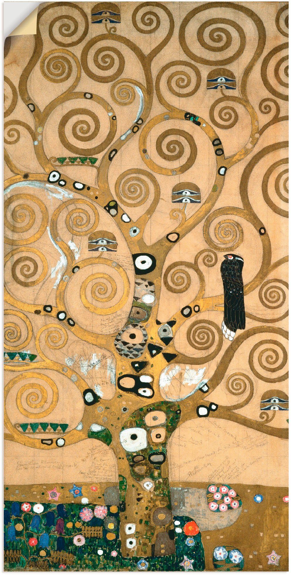 Artland Artprint Levensboom. Detail, werksjabloon als artprint op linnen, poster, muursticker in verschillende maten