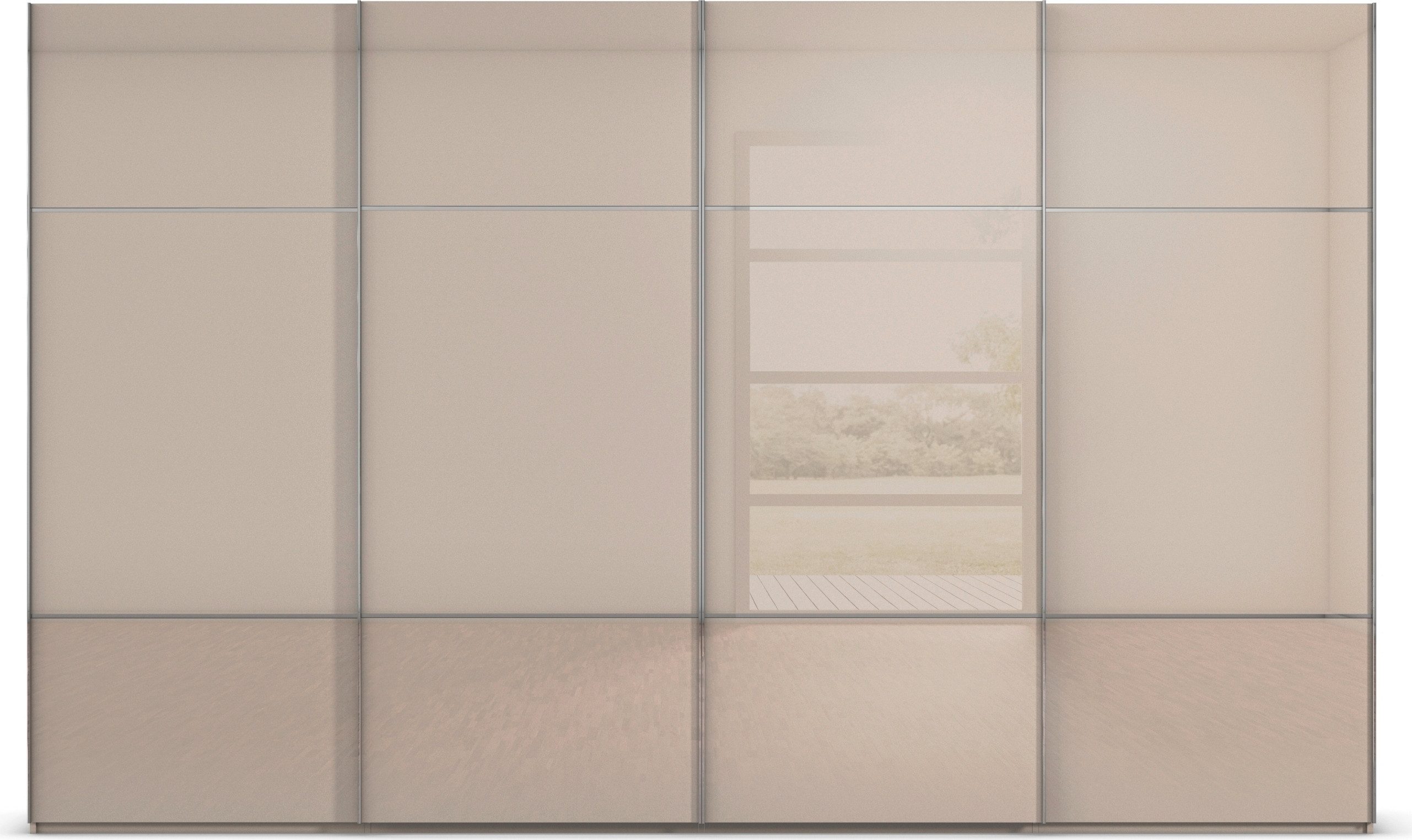 rauch Schuifdeurkast Kledingkast kast garderobe slaapkamerkast SCALE-TRIO edel drievoudig front met 2 sierlijsten glasfront made in germany