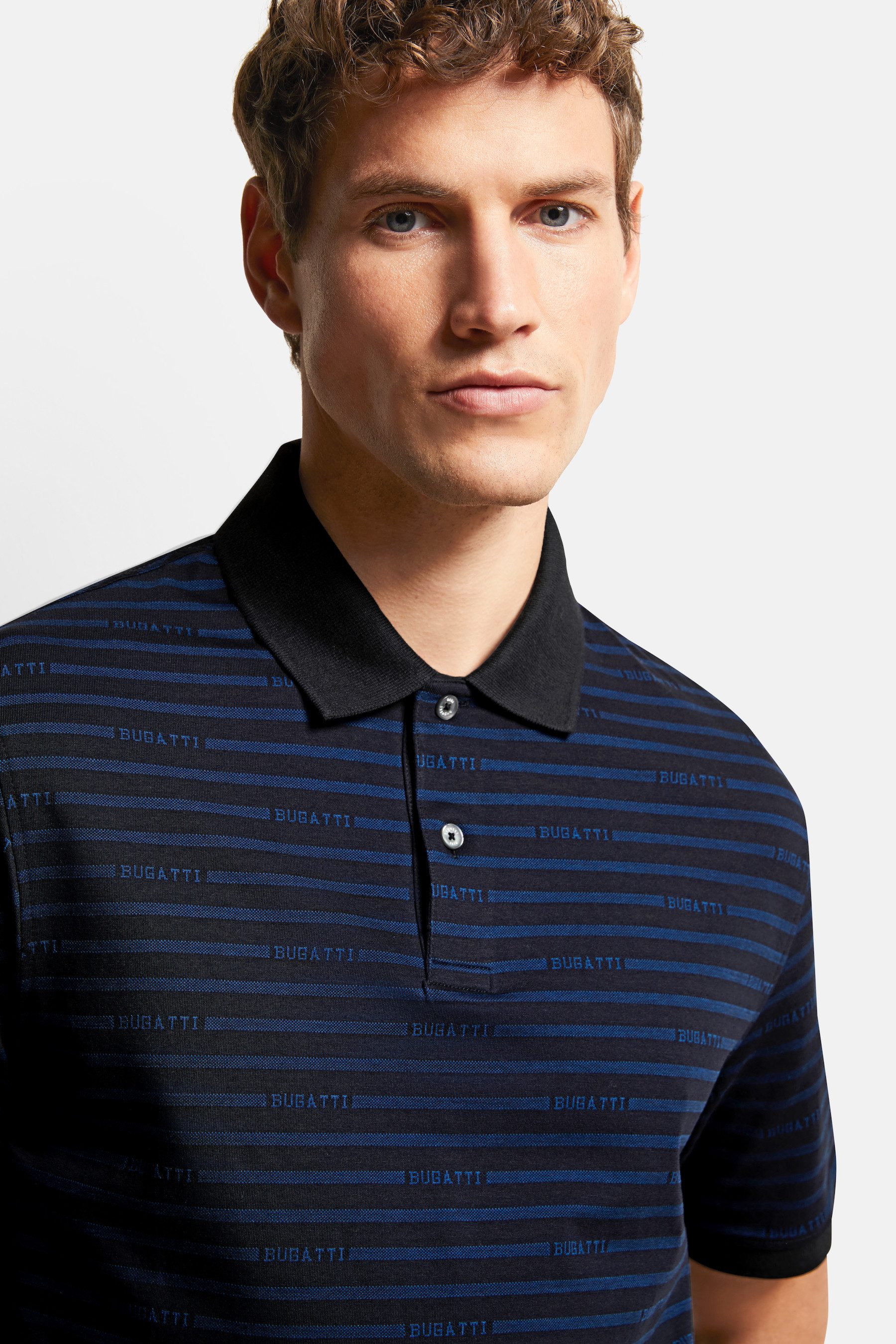 Bugatti Poloshirt met logo-opschrift