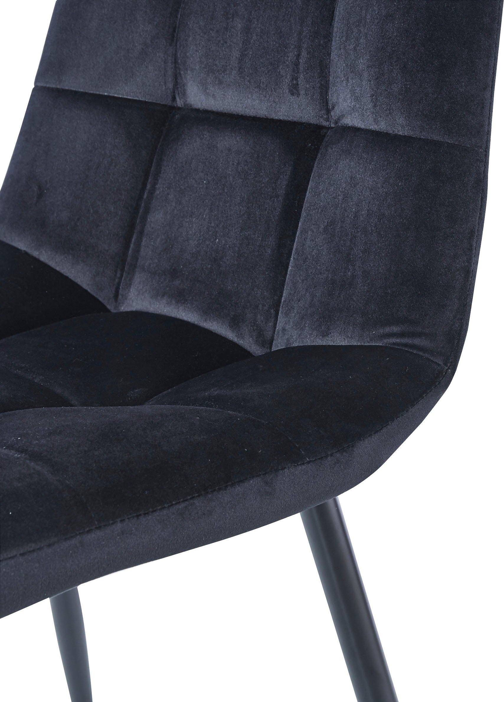 Homexperts Eetkamerstoel Kelly Bekleding in fluwelen stof, keukenstoel (set, 2 stuks)