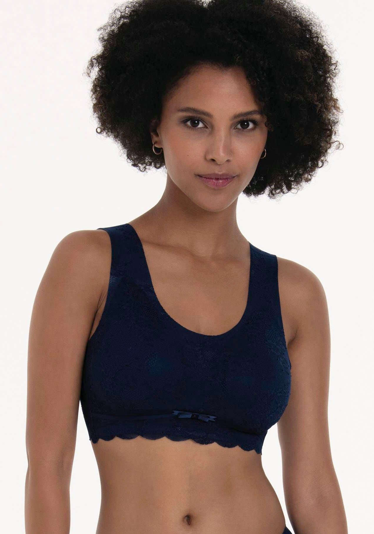 Anita Comfort Bralette Essentials Kant met voorgevormde cups Bloemige kant, uitneembare schuimcups, delicate zijden band (1-delig)