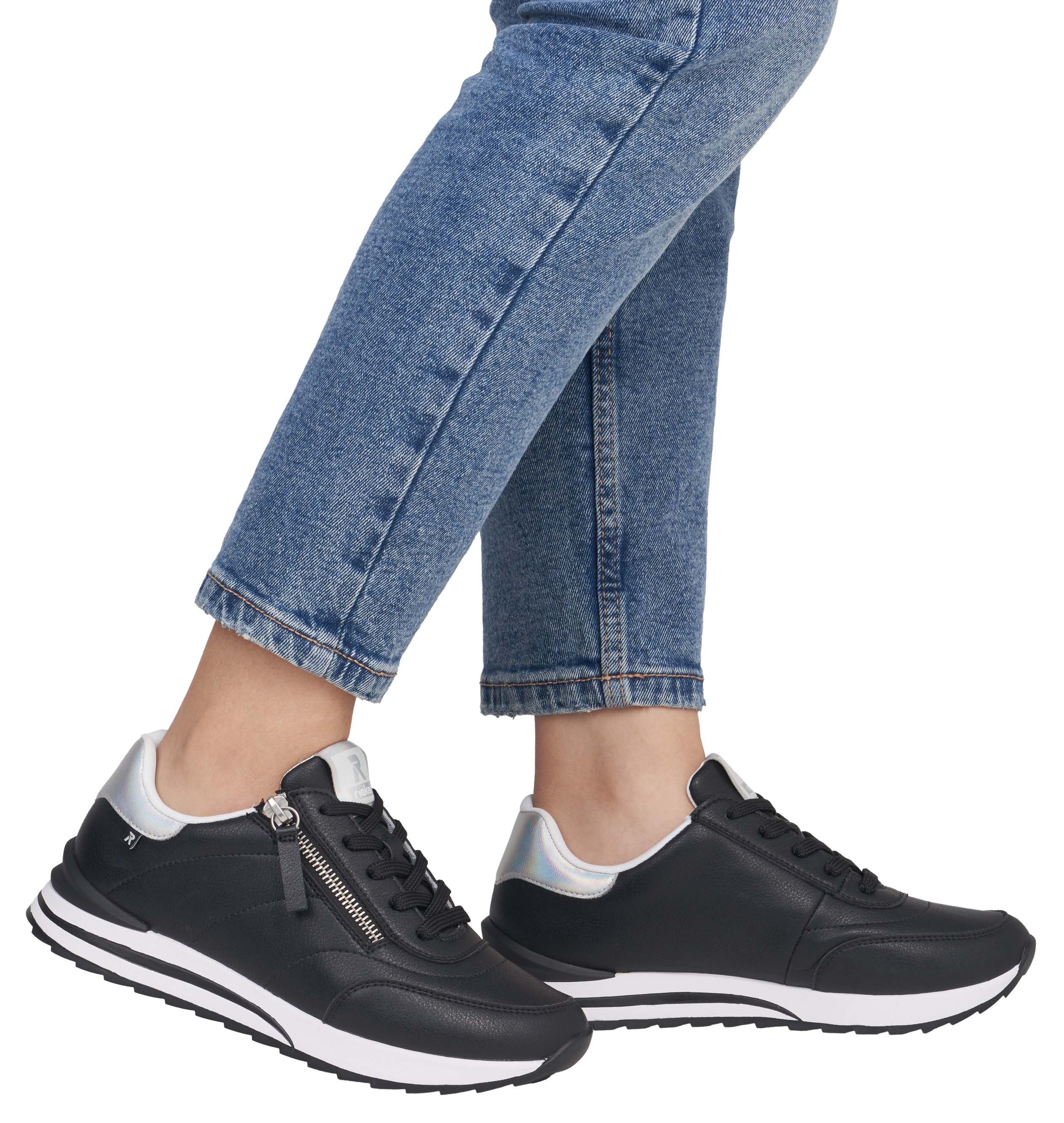 RIEKER Sport Plateausneakers , vrijetijdsschoen, lage schoen, veterschoen in smalle vorm