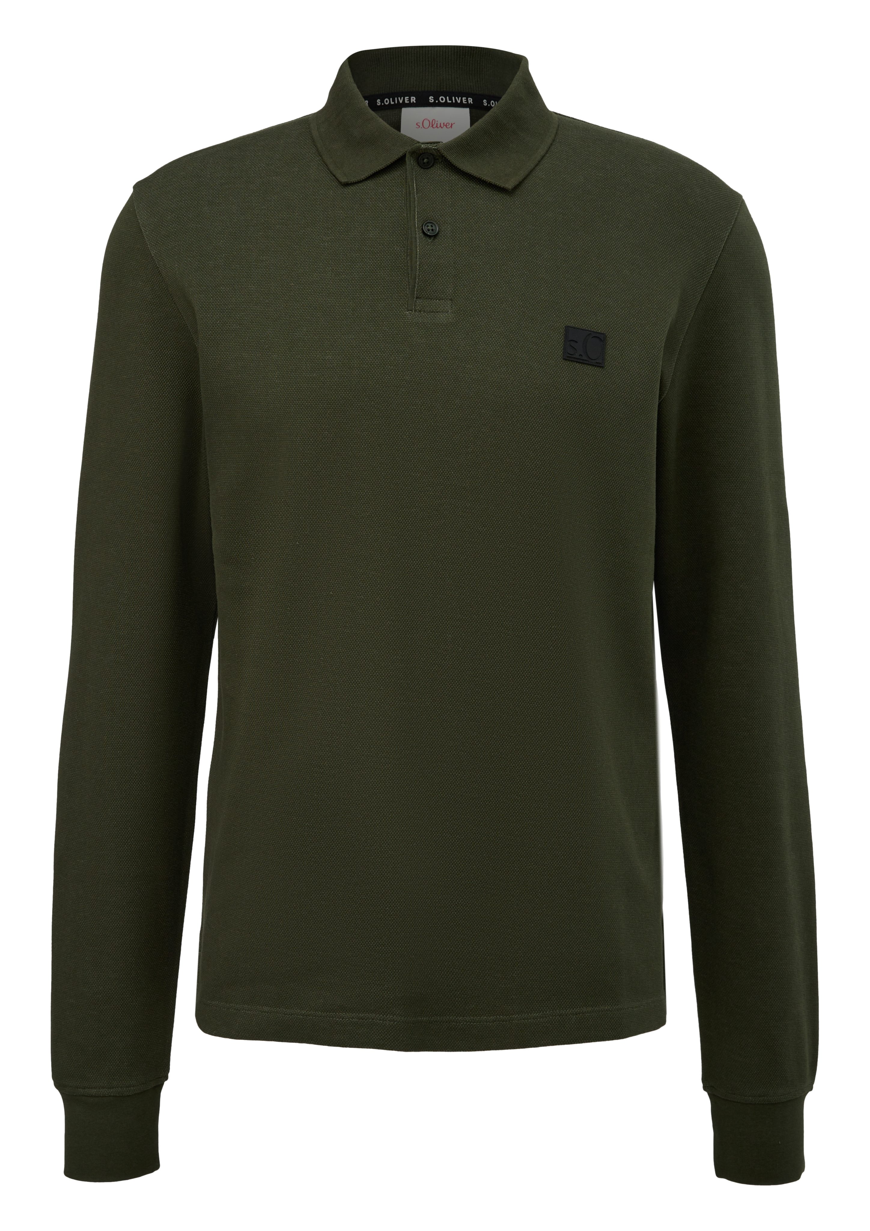 s.Oliver Poloshirt met lange mouwen met logo-badge