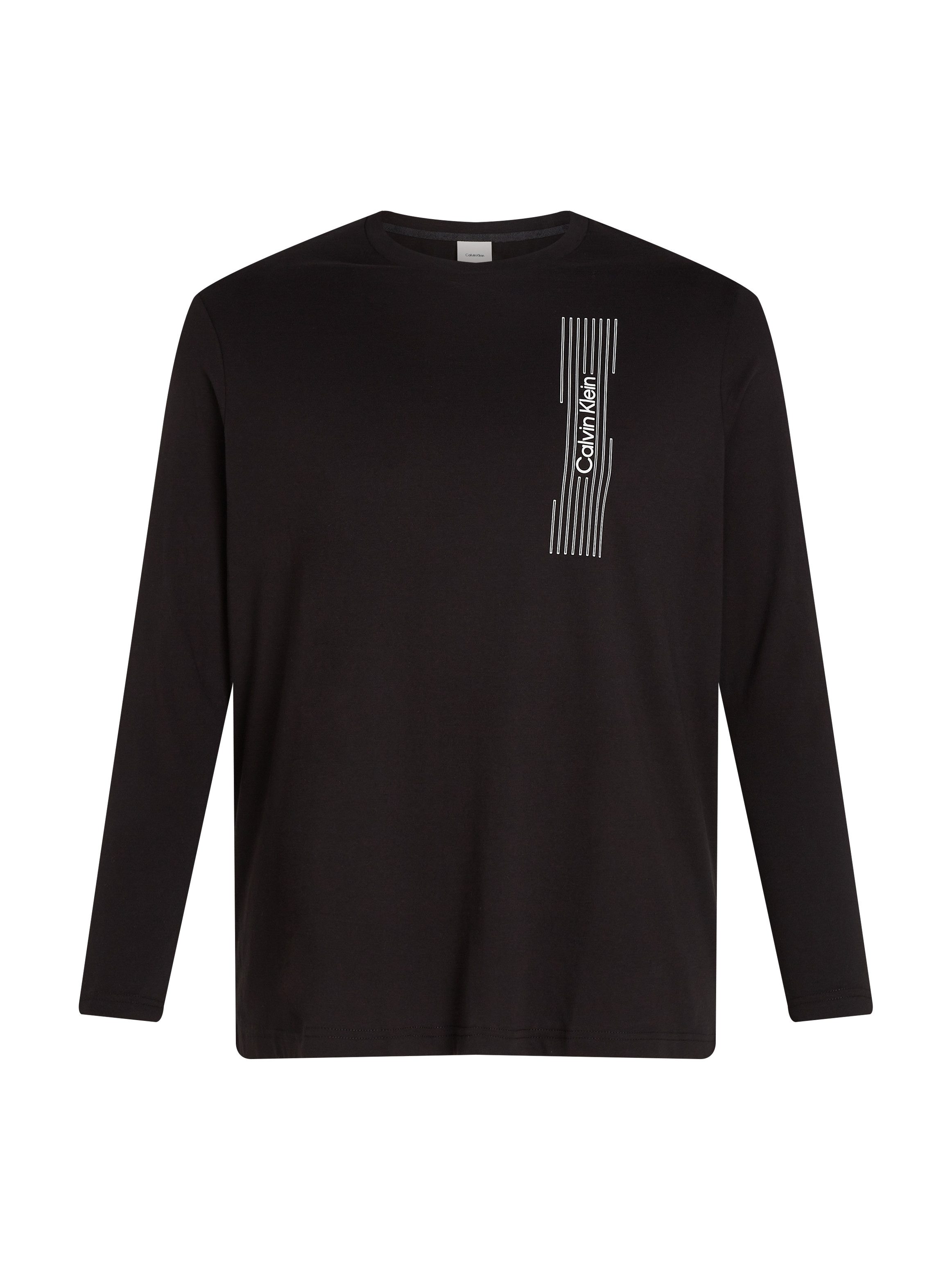 Calvin Klein Shirt met lange mouwen BT_HORIZONTAL LOGO LS T-SHIRT in grote maten met logo-opschrift