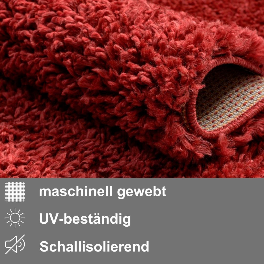 my home Set slaapkamerkleedjes met hoge pool Banji Uni-kleuren, zacht en fluffy, ook als loper en in rond verkrijgbaar
