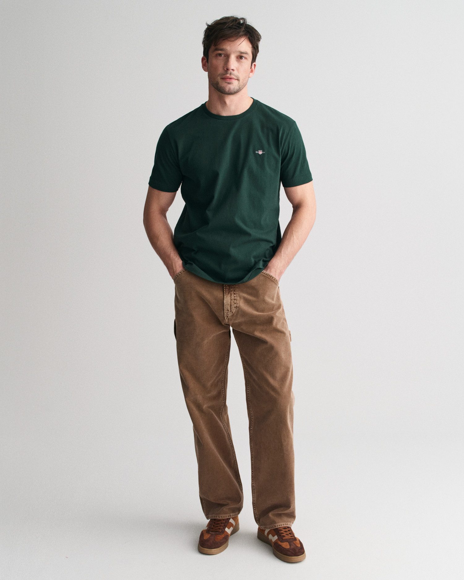 Gant T-shirt REG SHIELD SS T-SHIRT met logoborduursel op borsthoogte