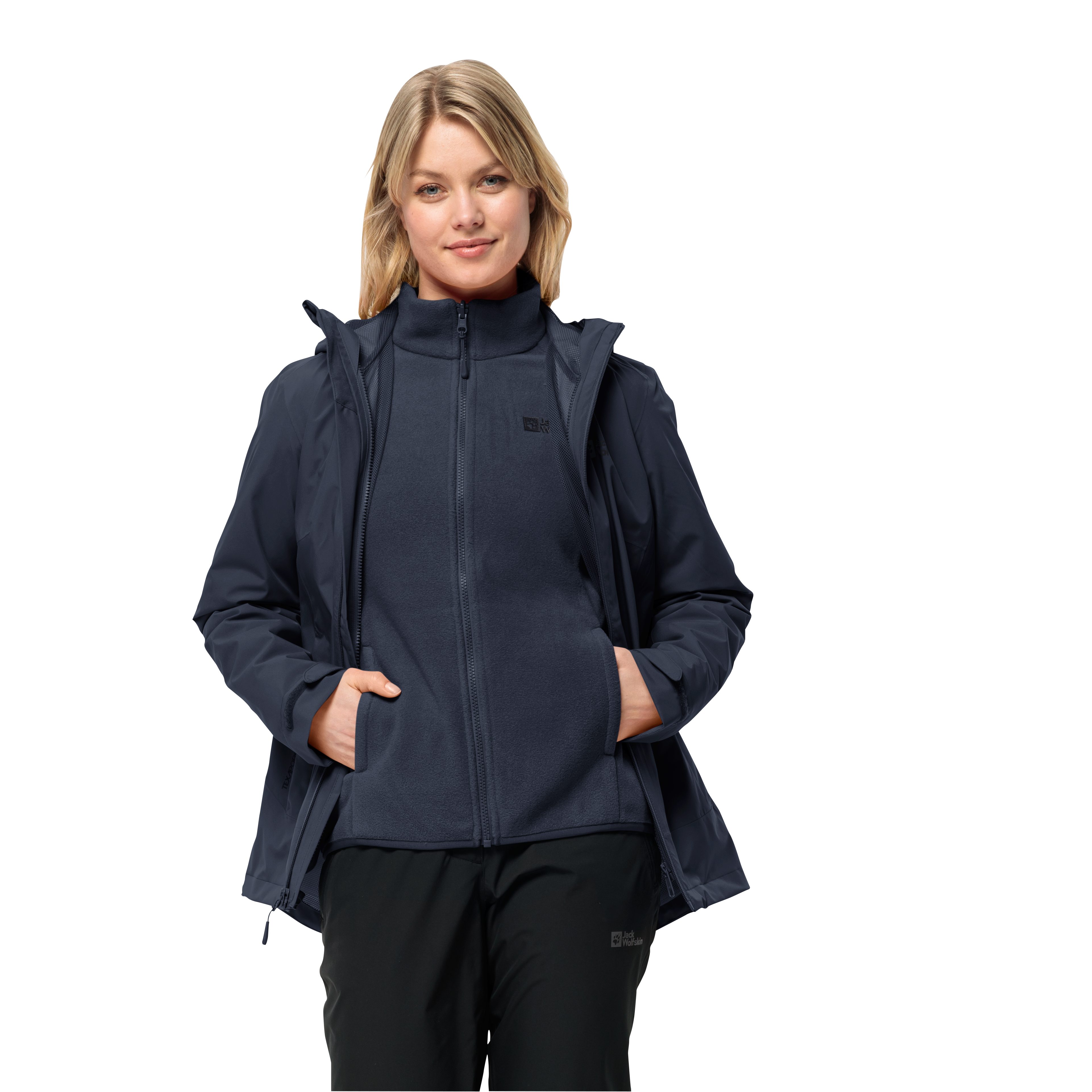 Jack Wolfskin Functioneel 3-in-1-jack MOONRISE 3IN1 JKT W met waterafstotende ritsen