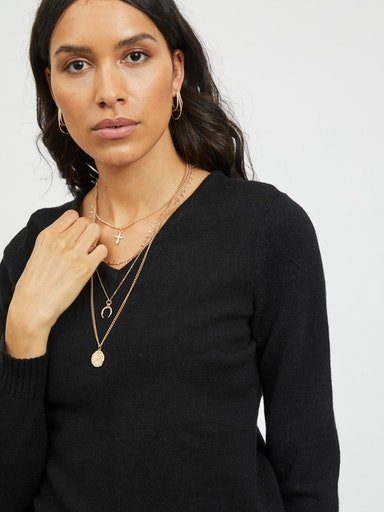Vila Trui met V-hals VIRIL V-NECK L/S KNIT TOP - NOOS