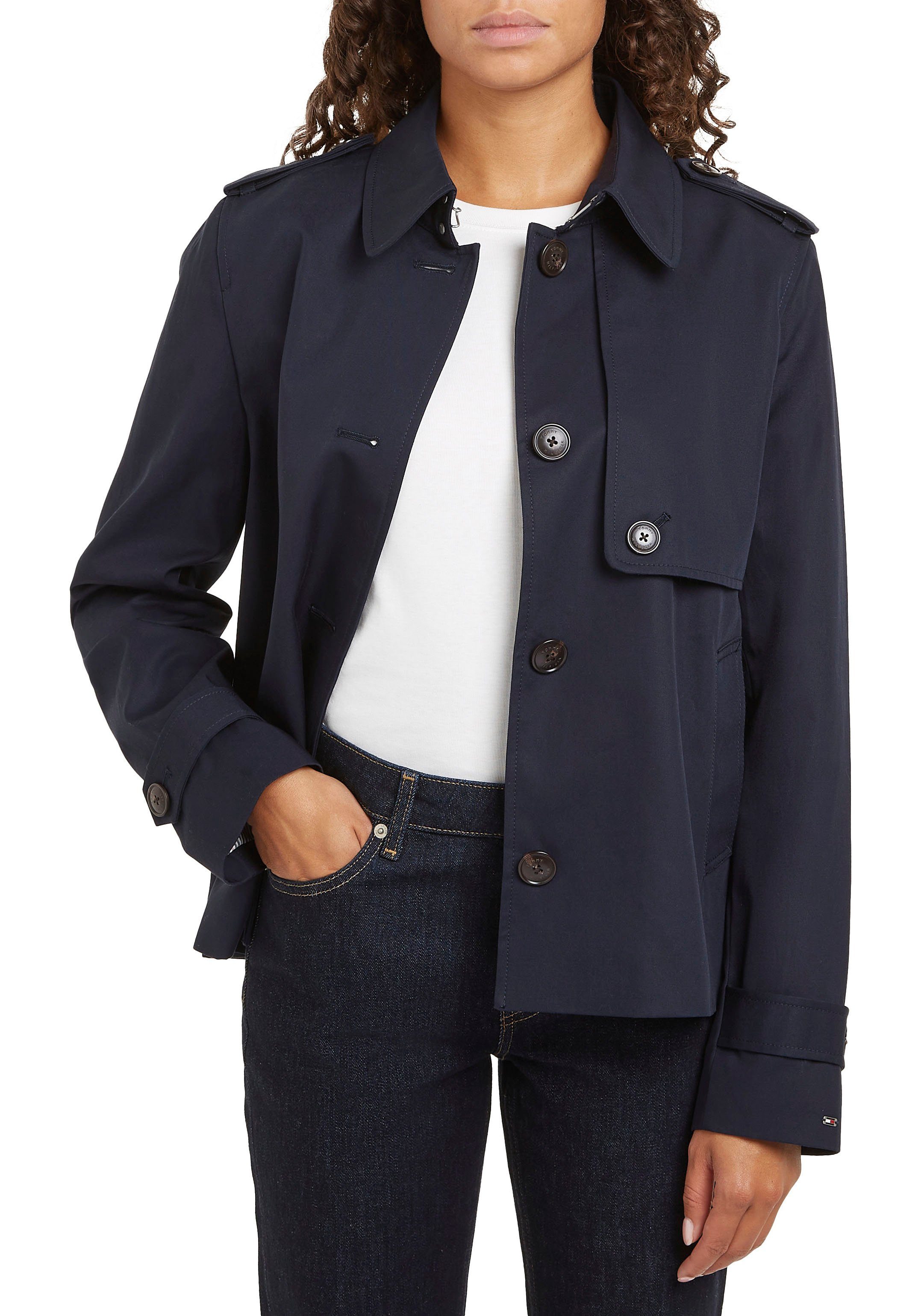 Tommy Hilfiger Kort jack COTTON SB SHORT TRENCH met typische trenchdetails