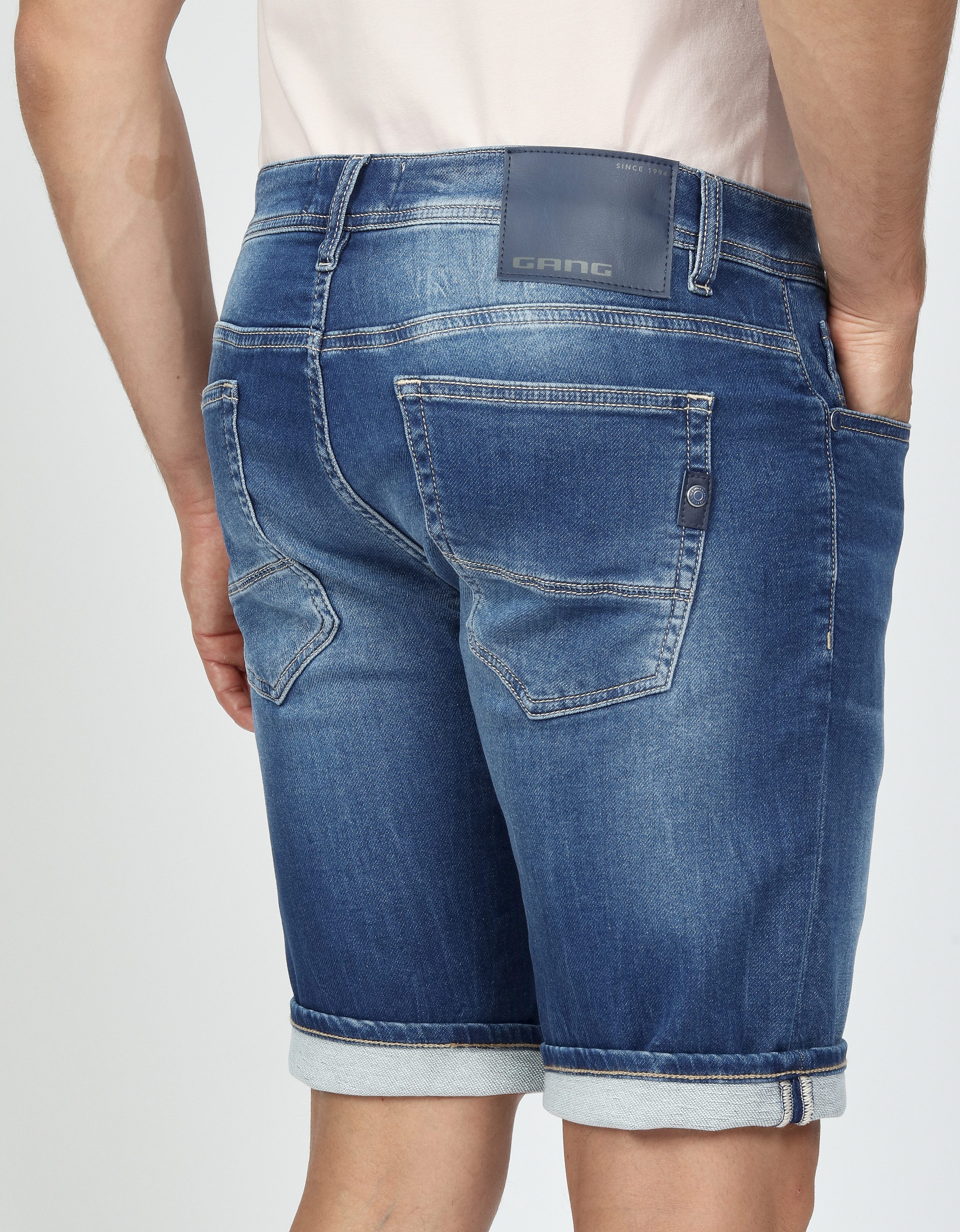 GANG Jeansshort 94NICO met omslagzoom