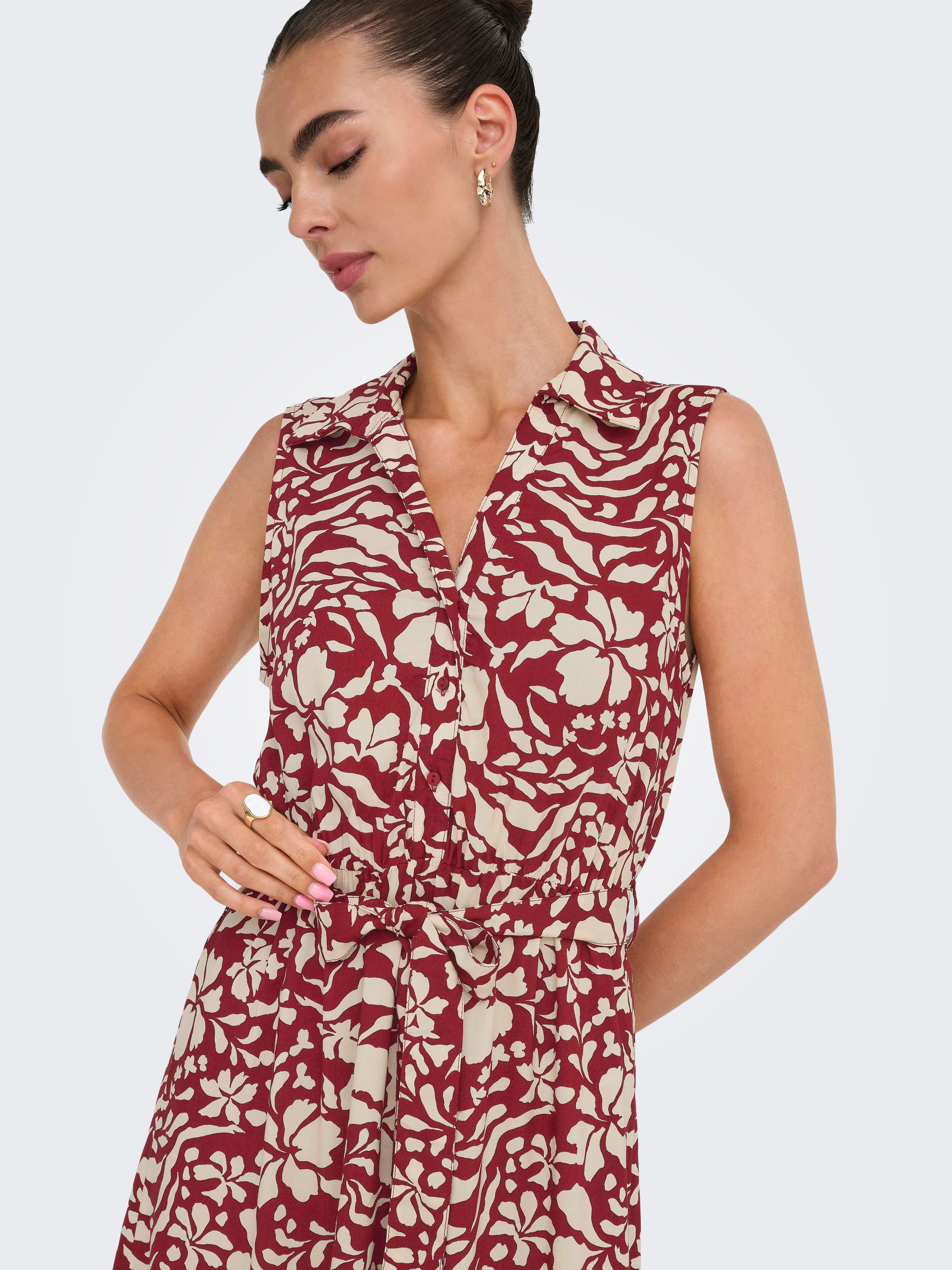Only Maxi-jurk ONLVIBE LIFE S/L SHIRT LONG DRESS WVN