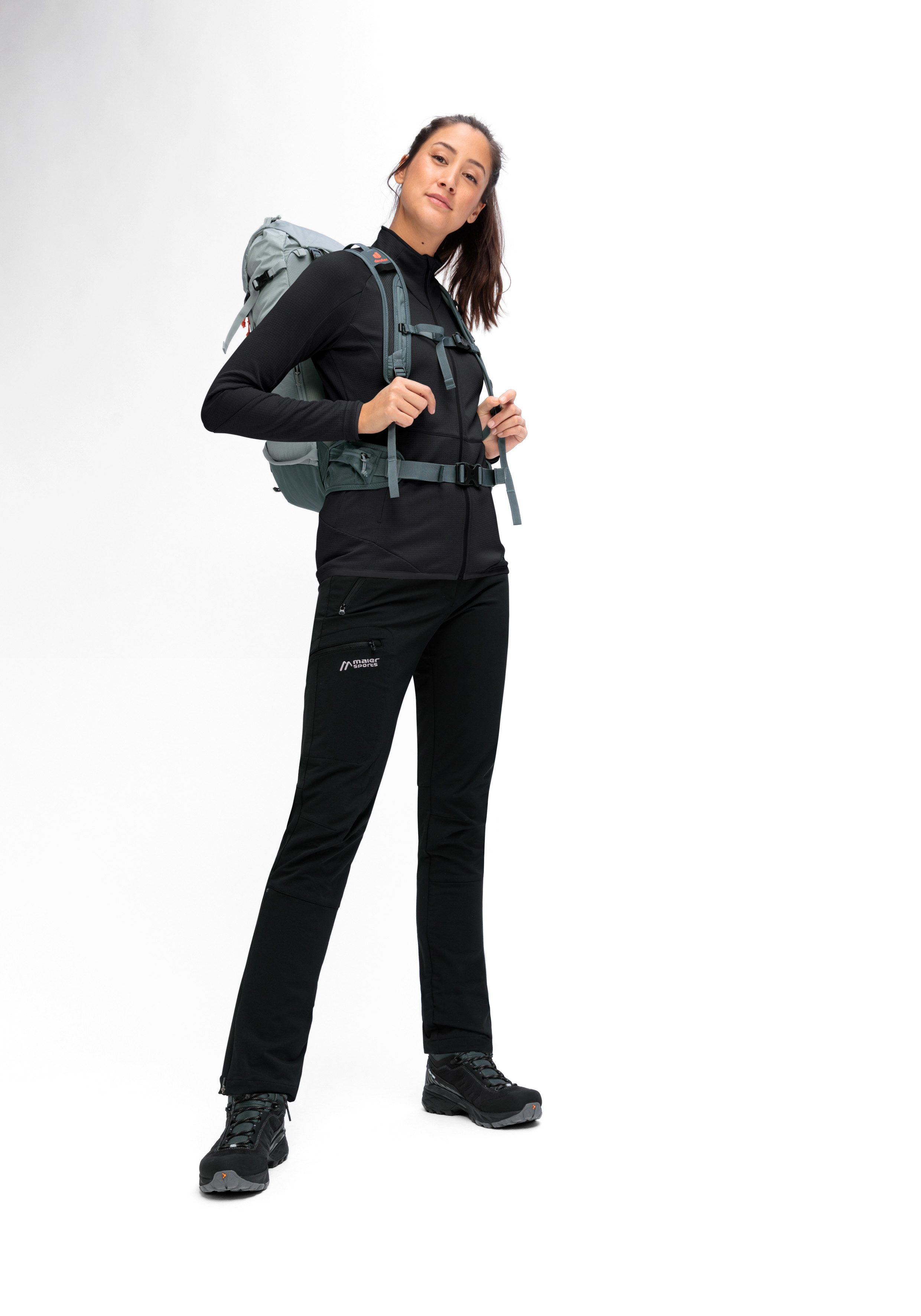 Maier Sports Fleecejack Sinaia W Dames midlayer ademend snel drogend full-zip regular fit