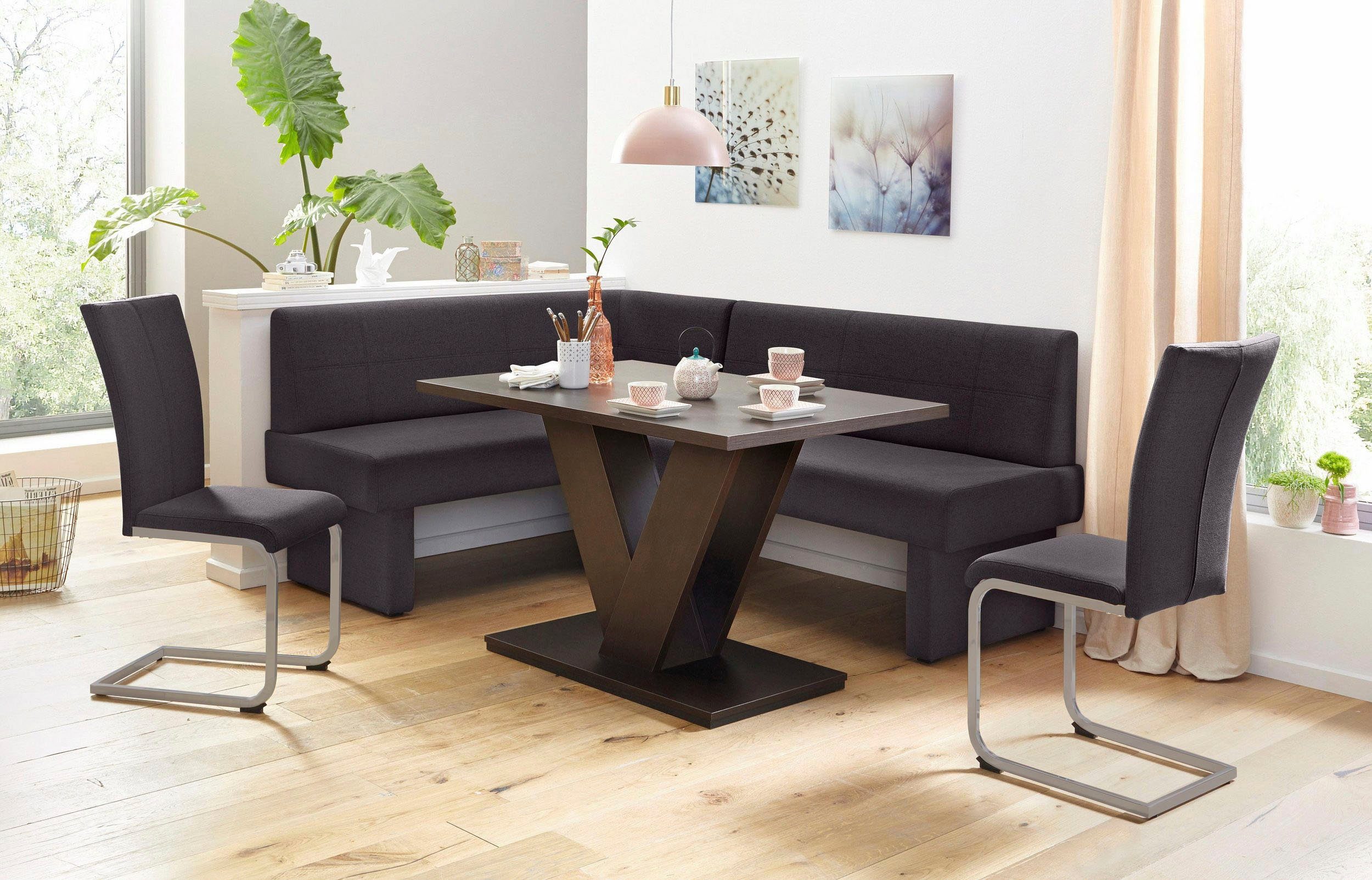 Home affaire Vrijdragende stoel Nils Stoel belastbaar tot 120 kg, frame metaal in chroom-look of zwart (set, 2 stuks)